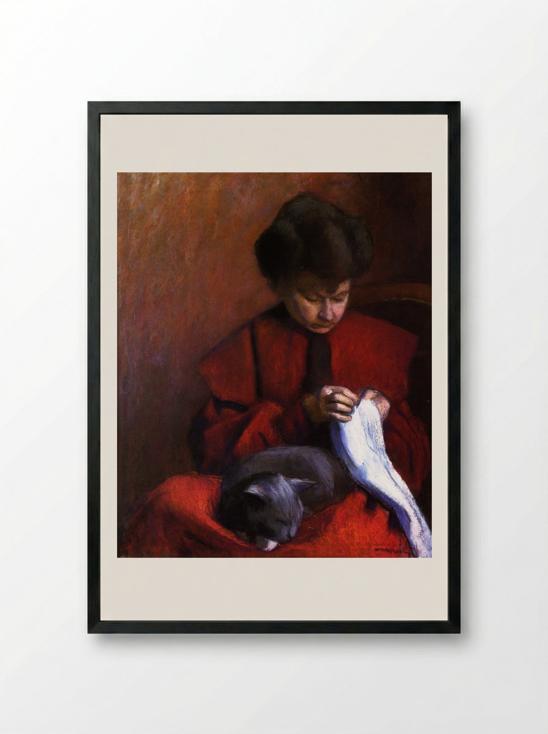 The Artist's Mother - Mary Cassatt - Framed Print Black