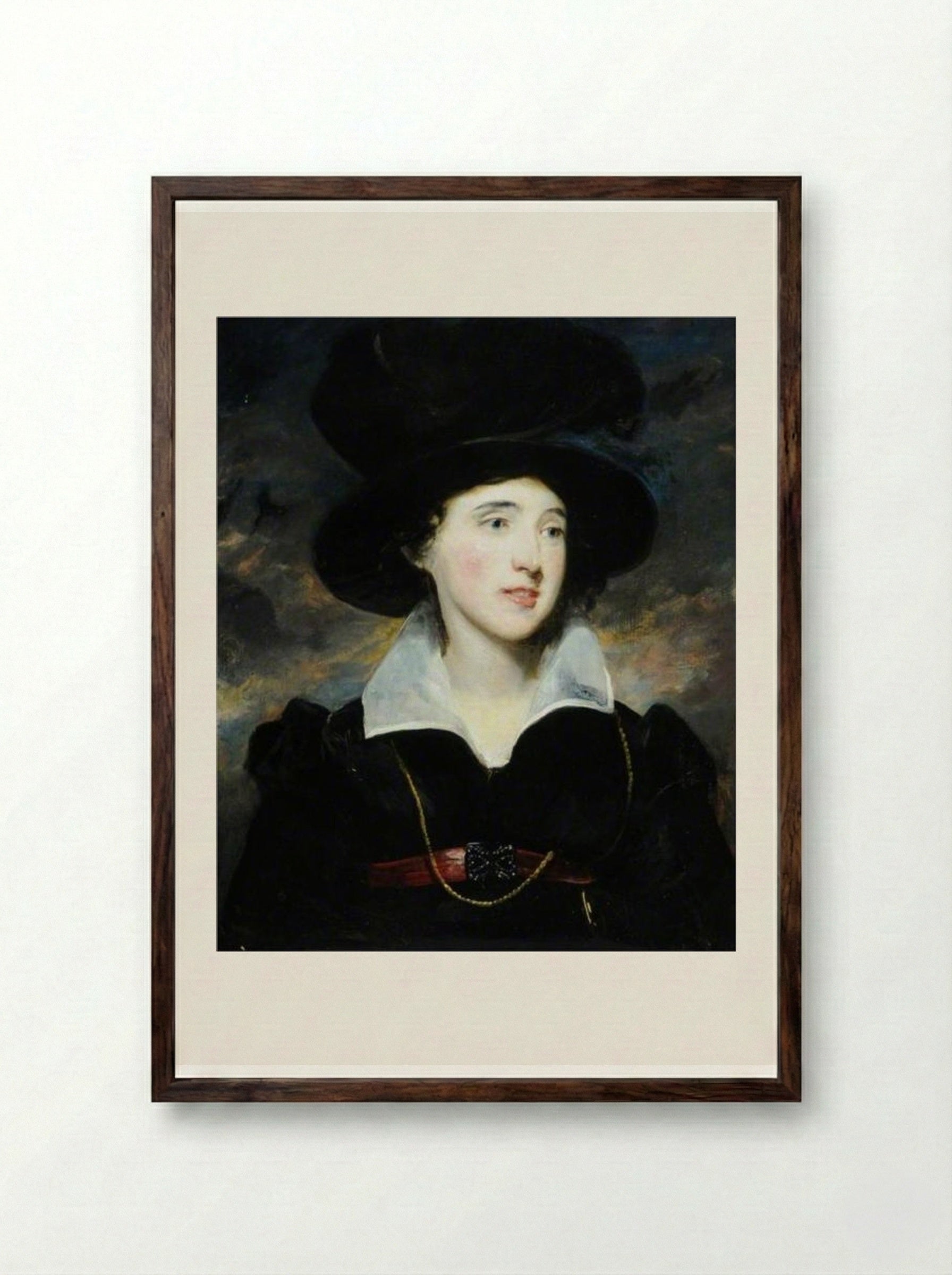 The Artist's Second Wife - John Jackson - Framed Print Dark Wood