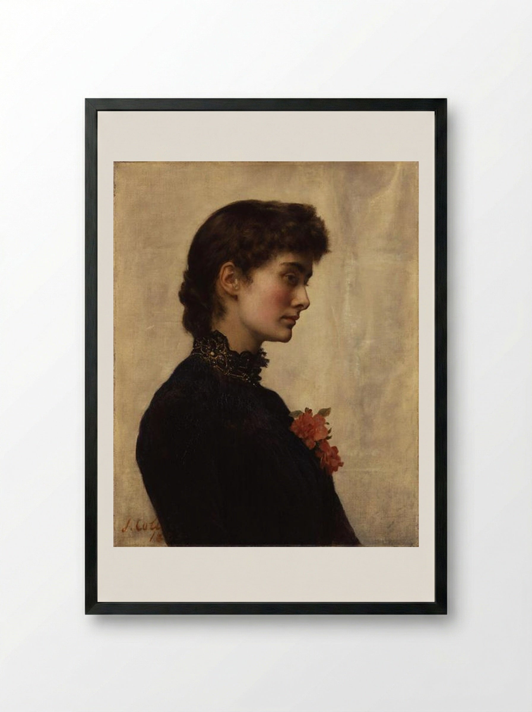 The Artist's Wife, Marion Collier (née Huxley) - John Collier - Framed Print Black