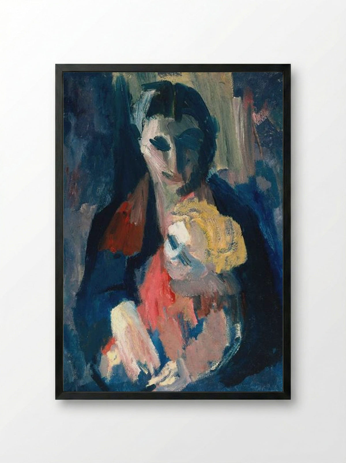 The Artist's Wife and Baby - David Bomberg - Framed Print Black