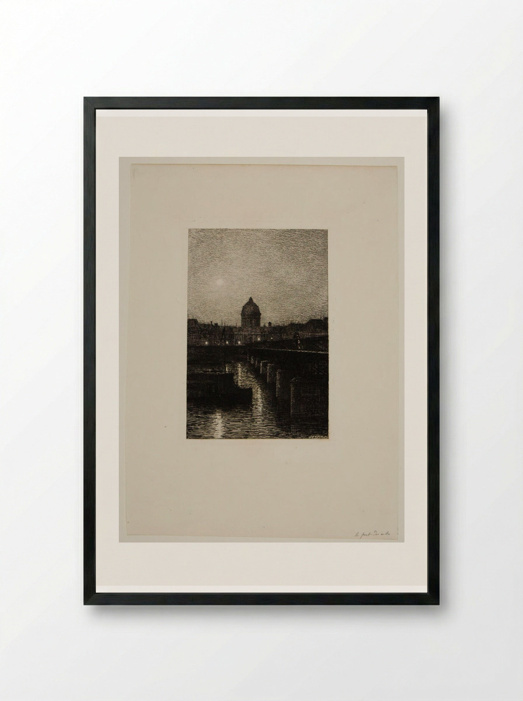 The Arts Bridge and the Institute - Maxime Lalanne - Framed Print Black