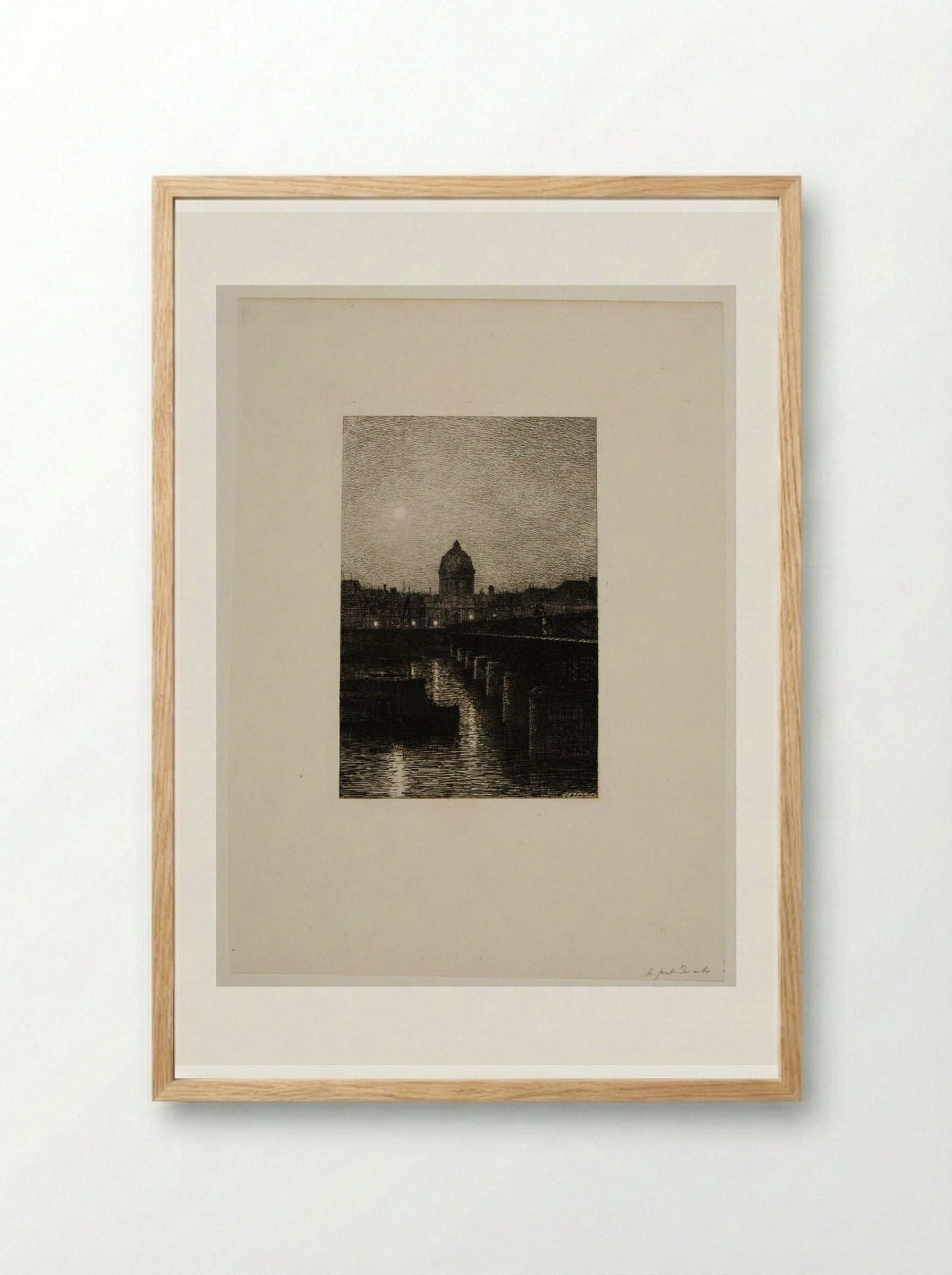The Arts Bridge and the Institute - Maxime Lalanne - Framed Print Wood