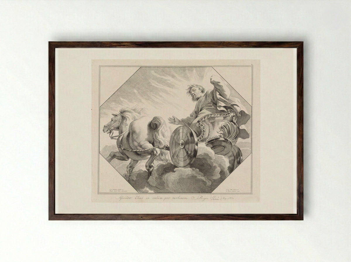 The Ascension of Elijah - Jan Punt - Framed Print Dark Wood