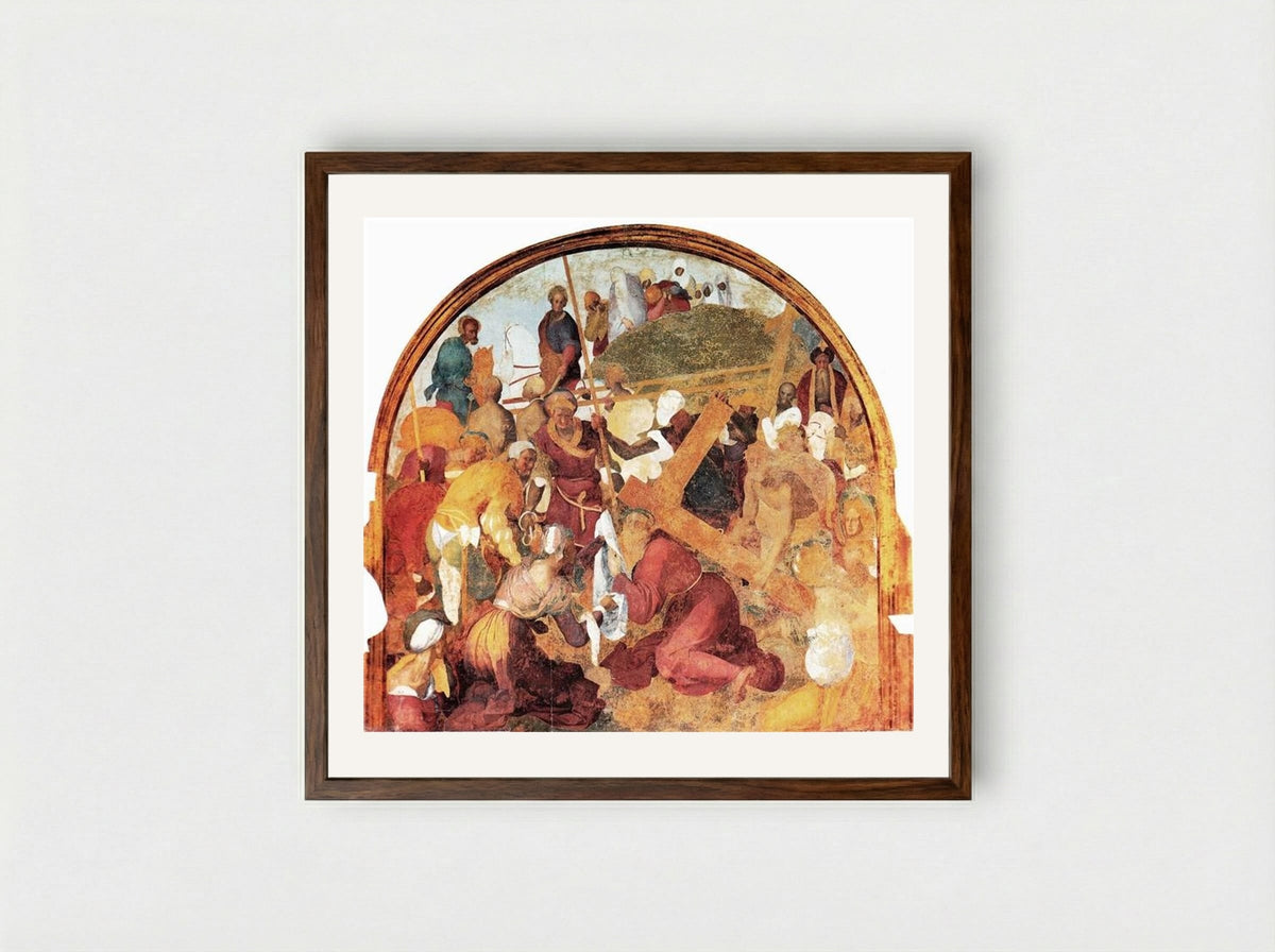 The Ascent to Calvary - Jacopo Pontormo - Framed Print Dark Wood