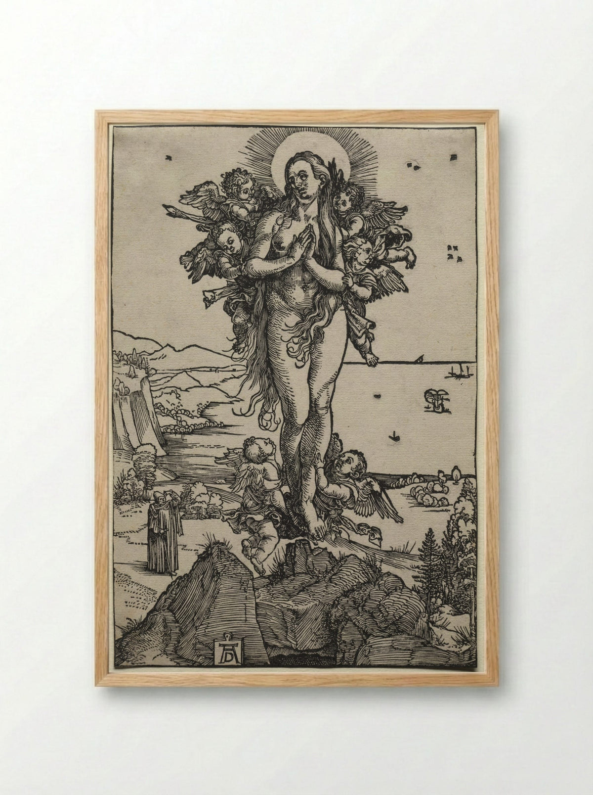 The Assumption of Mary Magdalene - Albrecht Dürer - Framed Print Wood