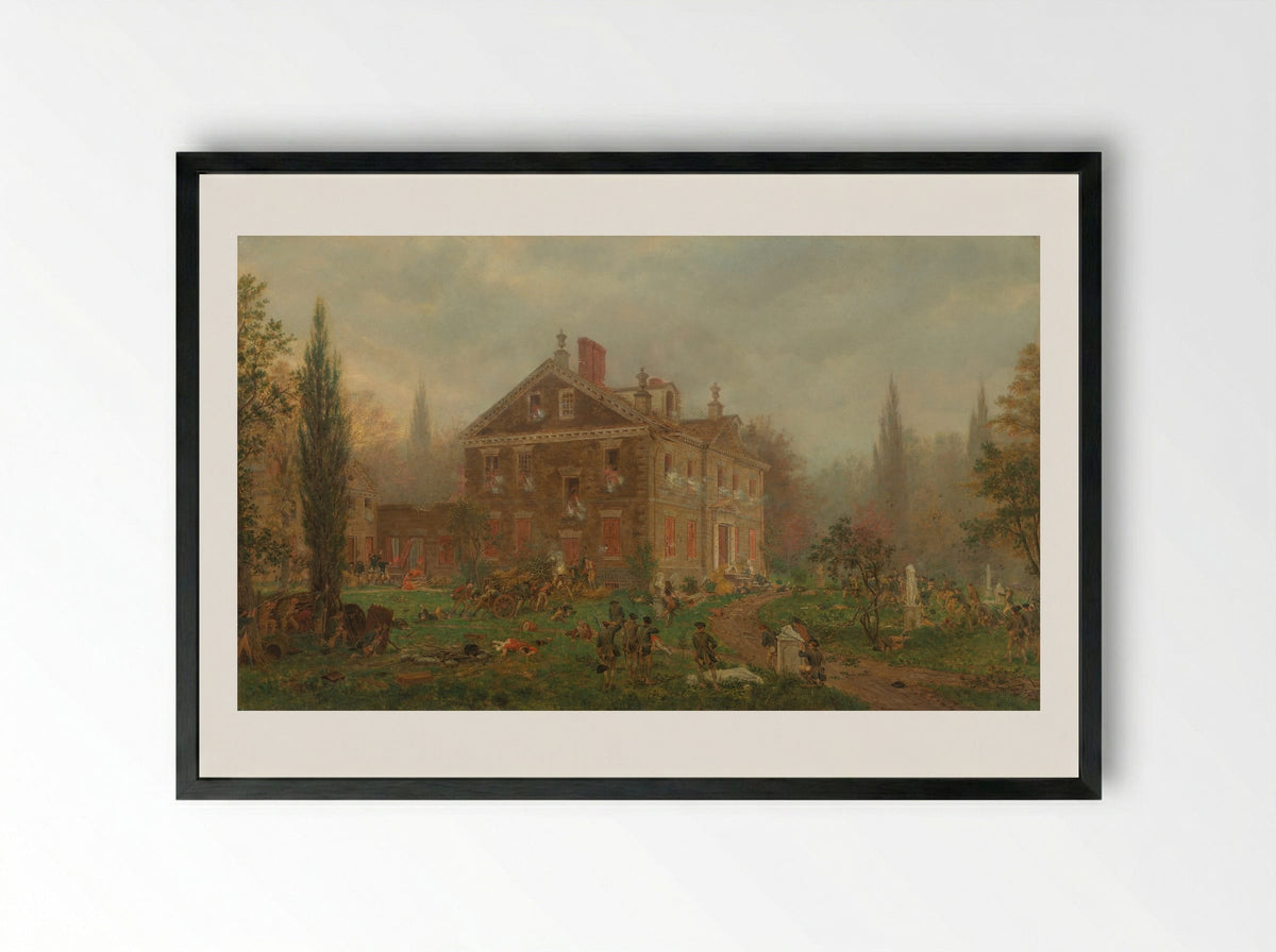 The Attack on Chew's House during the Battle of Germantown, 1777 - Edward Lamson Henry - Framed Print Black