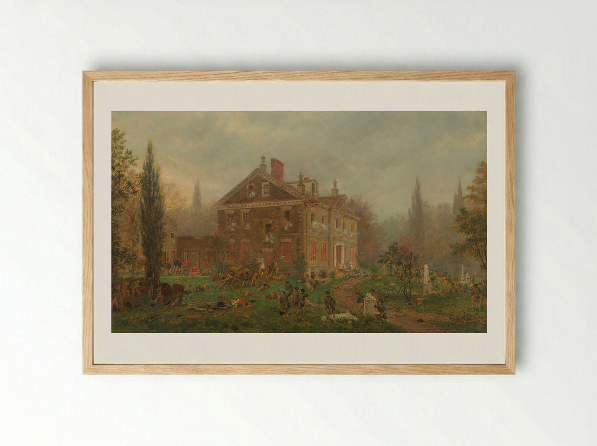 The Attack on Chew's House during the Battle of Germantown, 1777 - Edward Lamson Henry - Framed Print Wood