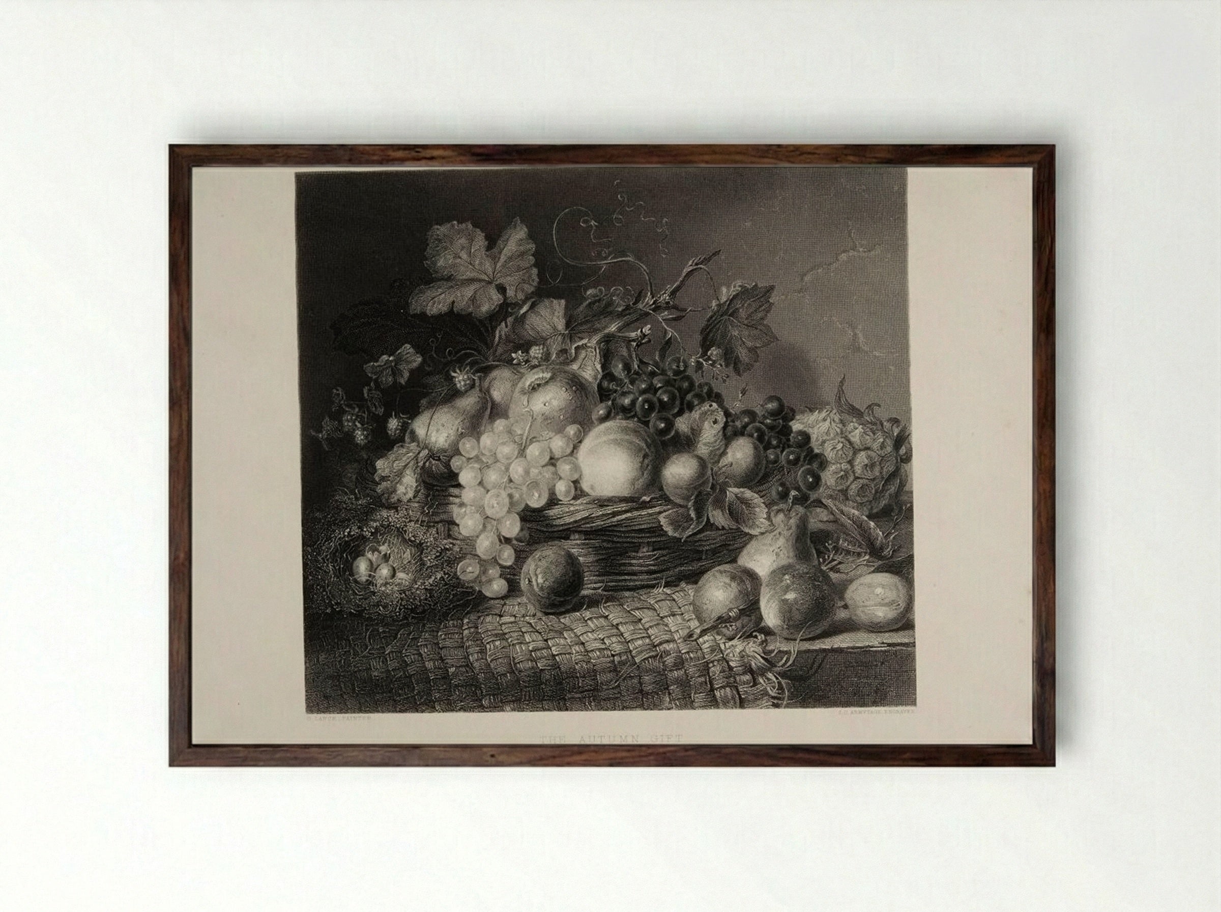 The Autumn Gift - James Charles Armytage - Framed Print Dark Wood