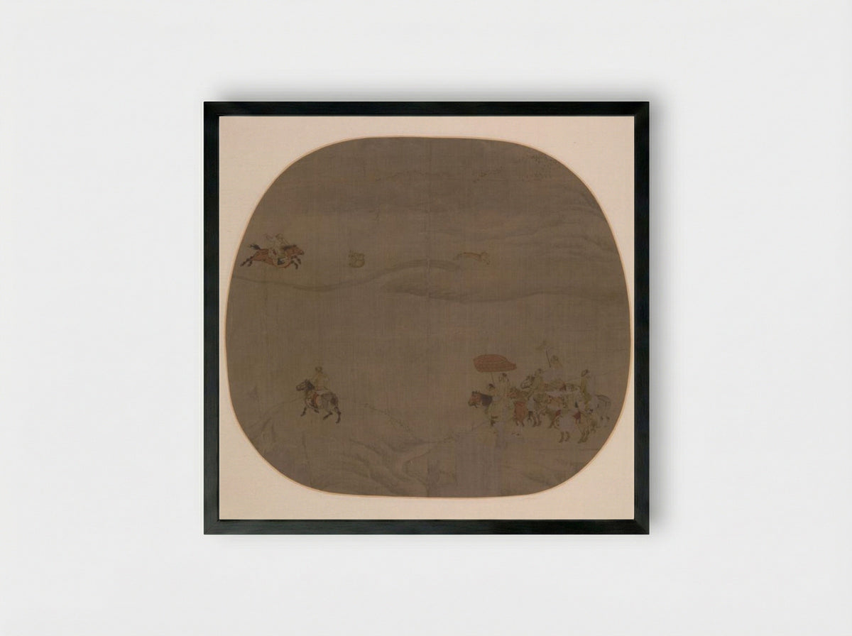 The Autumn Hunt - Chen Juzhong - Framed Print Black