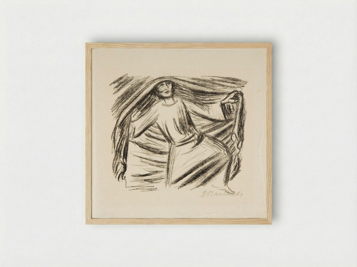 The Awakening - Ernst Barlach - Framed Print Wood
