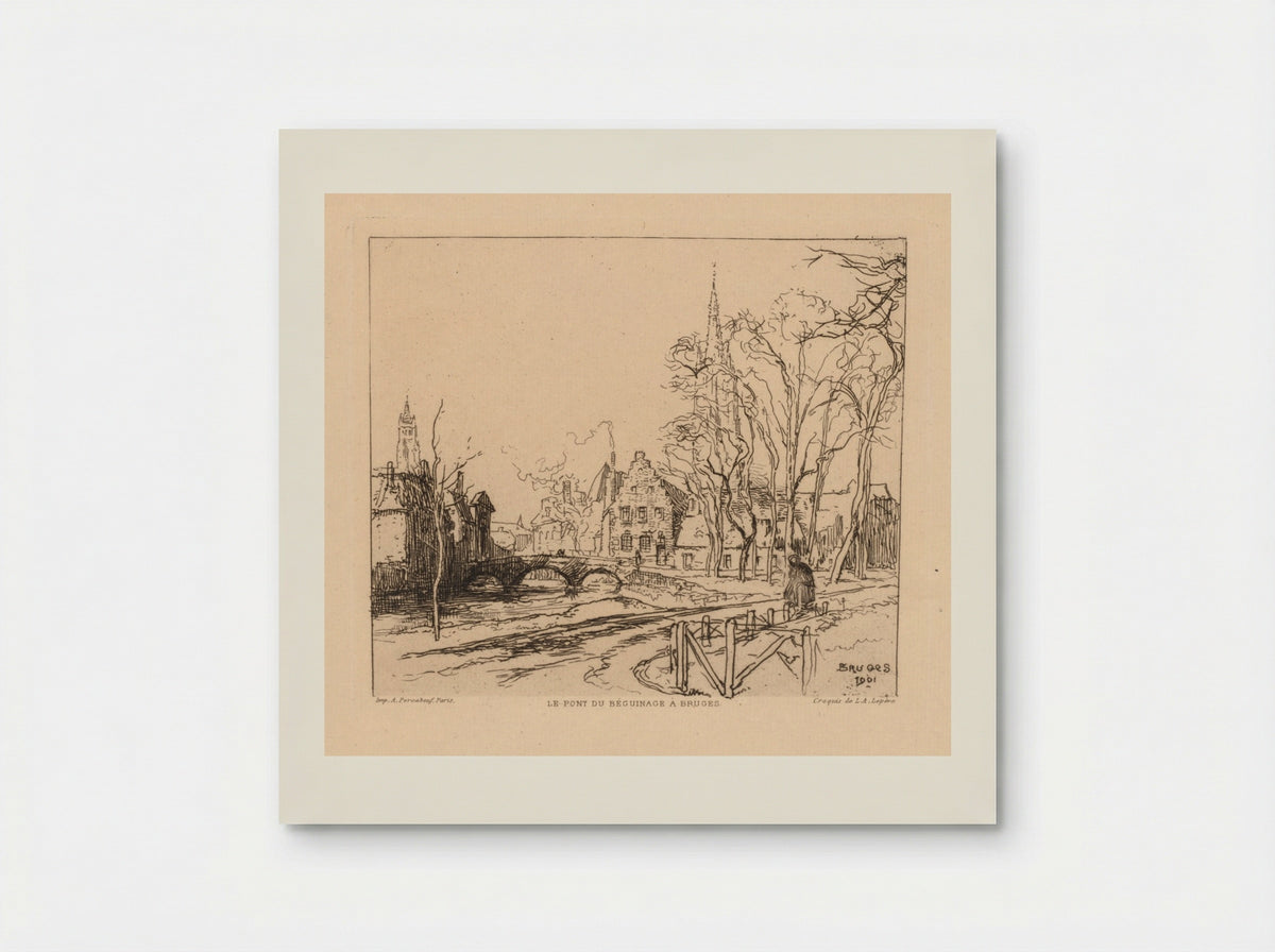 The Béguinage Bridge in Bruges - Auguste Louis Lepère - Poster