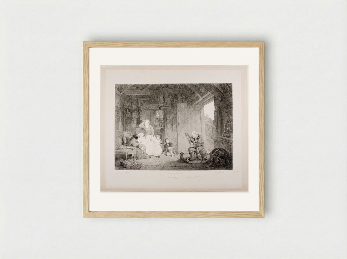 The Bagpiper - Edward Goodall - Framed Print Wood