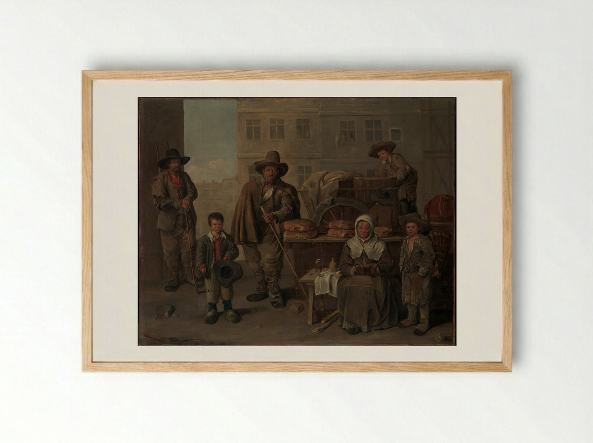 The Baker's Cart - Jean Michelin - Framed Print Wood