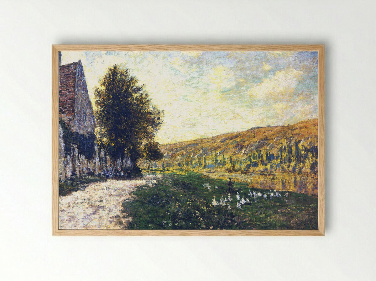 The Banks of the Seine, Lavacourt - Claude Monet - Framed Print Wood
