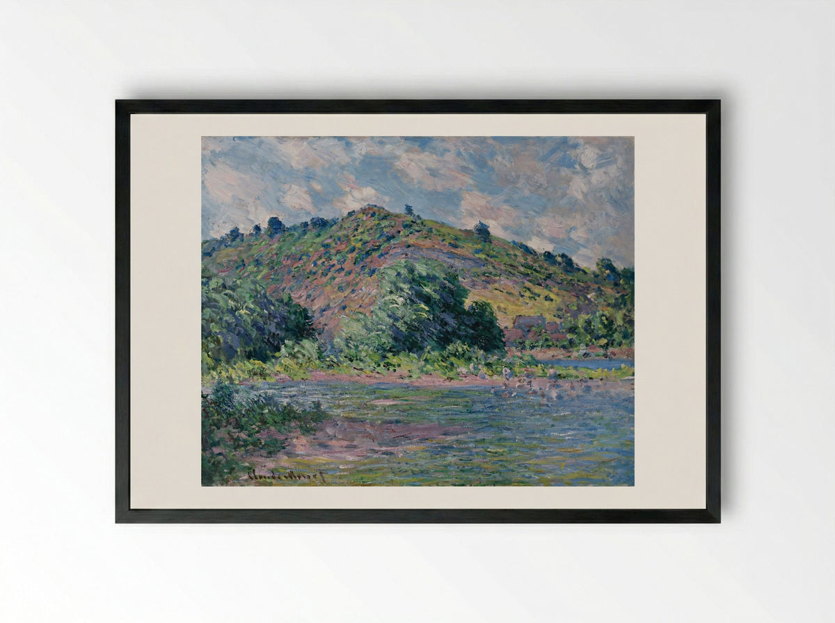 The Banks of the Seine at Port-Villez - Claude Monet - Framed Print Black