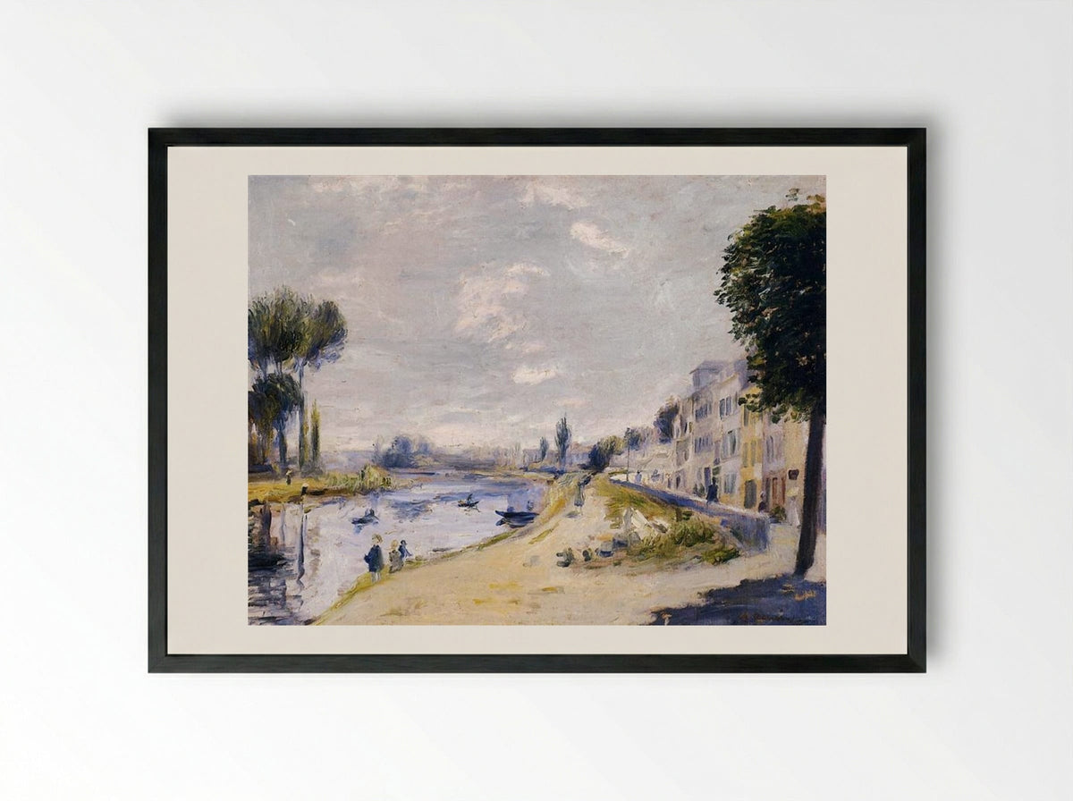 The Banks of the Seine - Pierre-Auguste Renoir - Framed Print Black