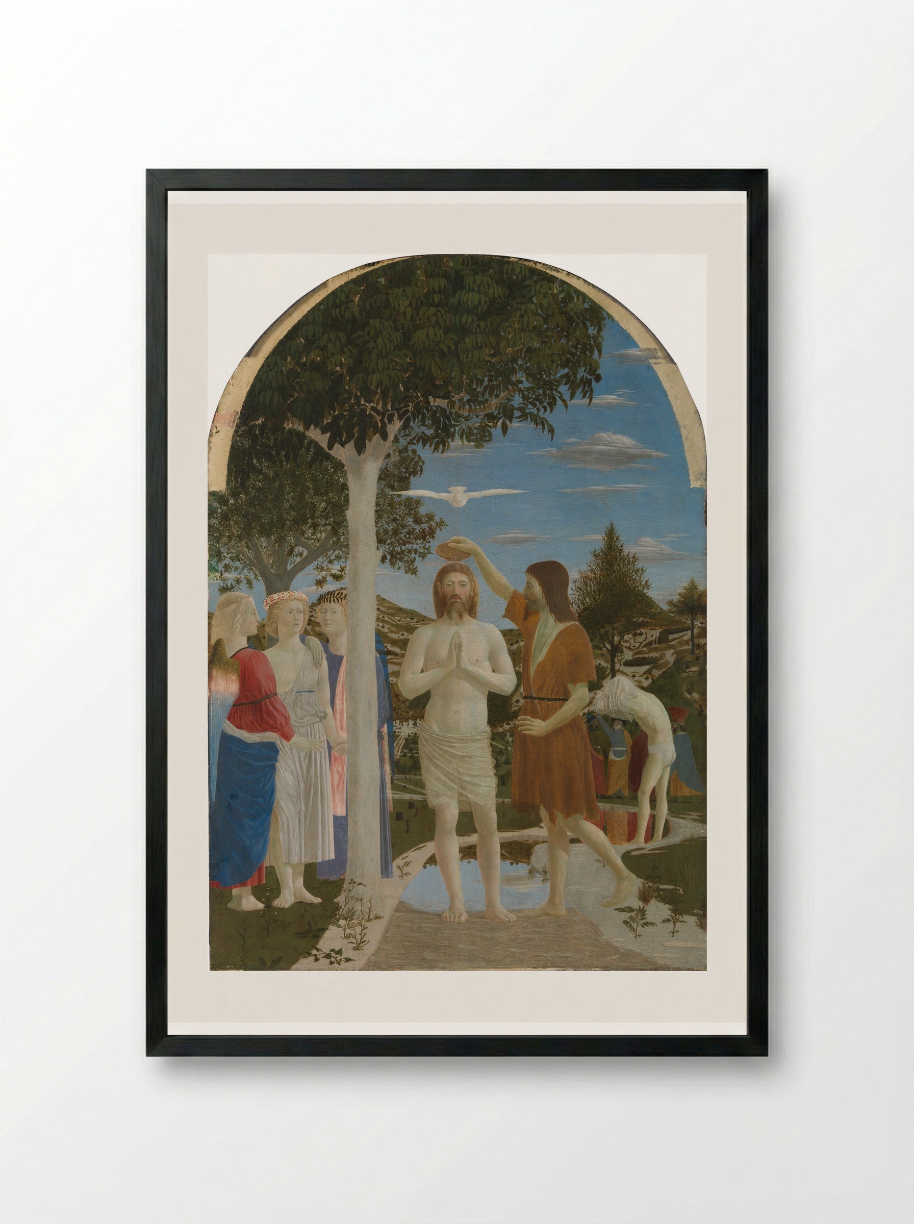 The Baptism of Christ - Piero della Francesca - Framed Print Black
