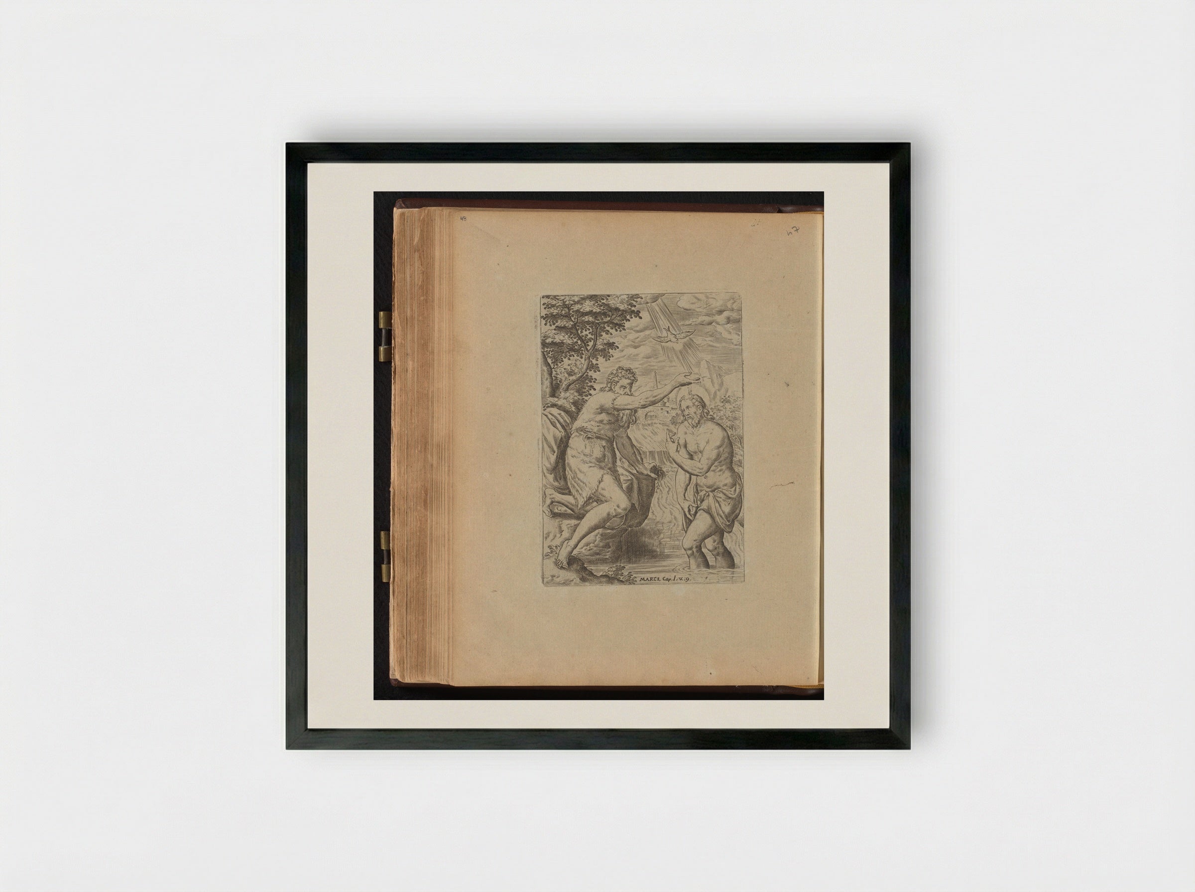 The Baptism of Christ - Abraham de Bruyn - Framed Print Black