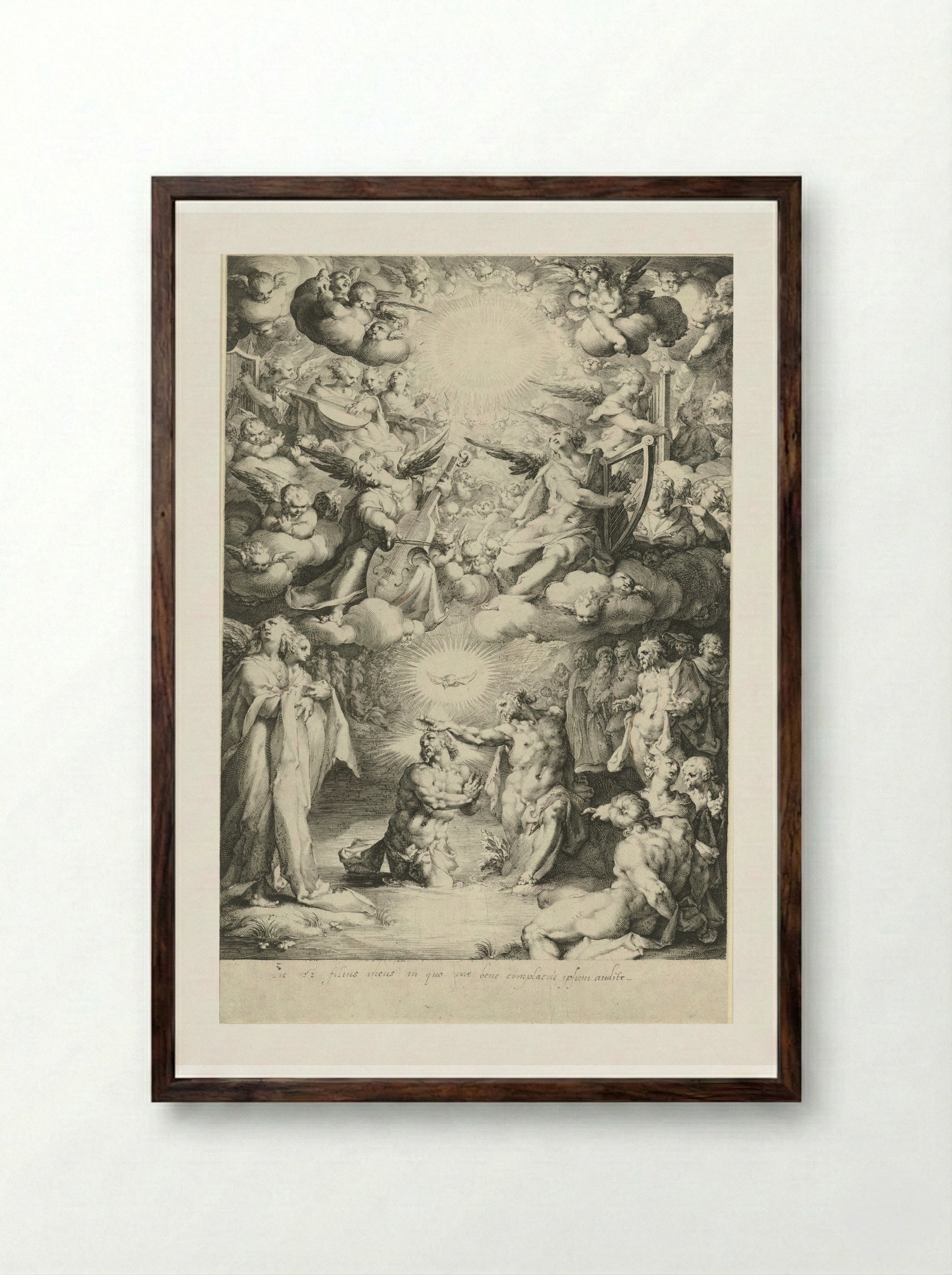 The Baptism of Christ - Jan Harmensz. Muller - Framed Print Dark Wood