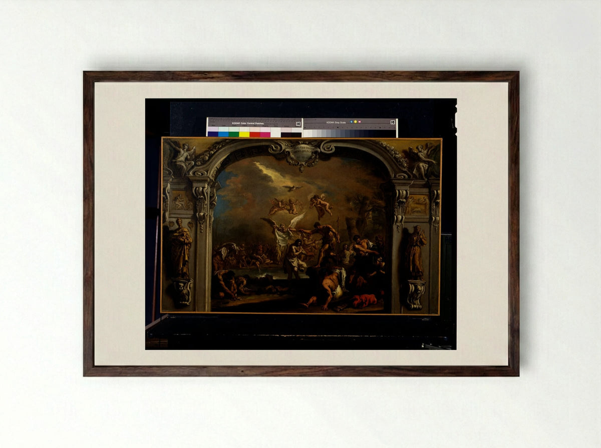 The Baptism of Christ - Sebastiano Ricci - Framed Print Dark Wood
