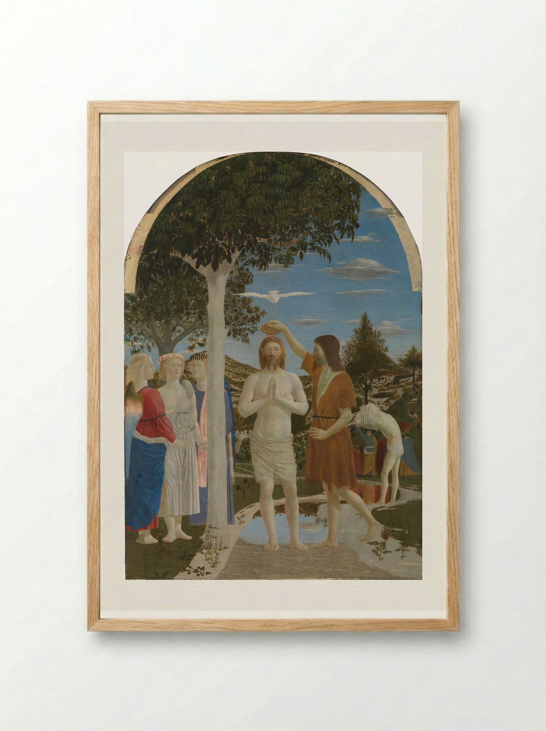 The Baptism of Christ - Piero della Francesca - Framed Print Wood