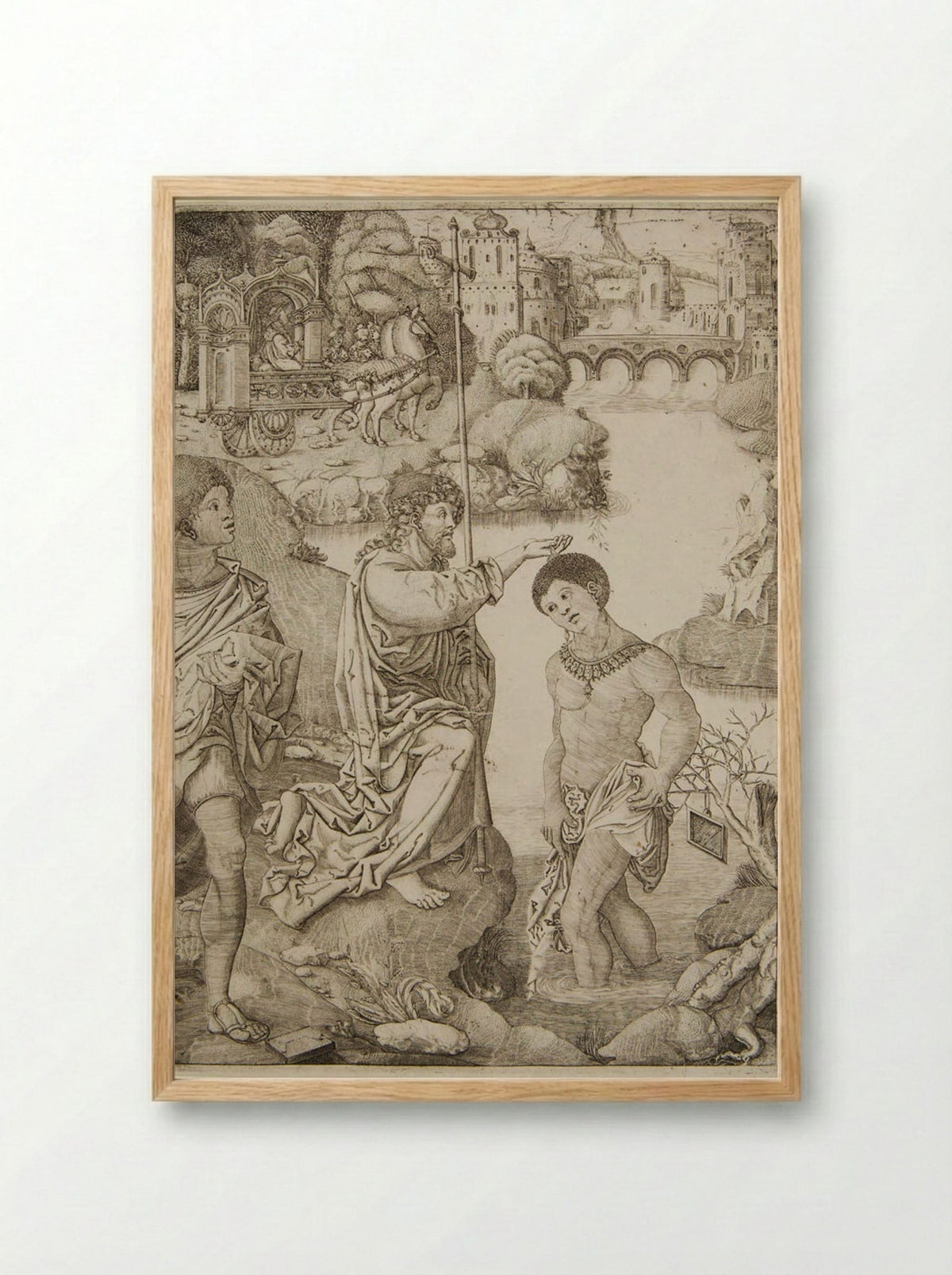 The Baptism of the Eunuch - Allaert Claesz - Framed Print Wood