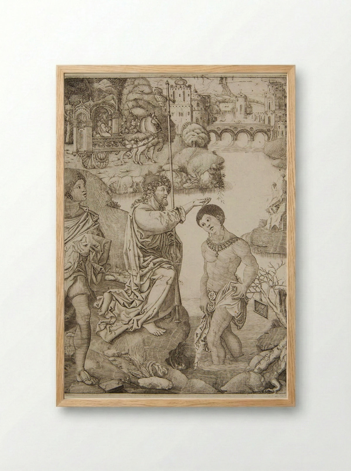 The Baptism of the Eunuch - Allaert Claesz - Framed Print Wood