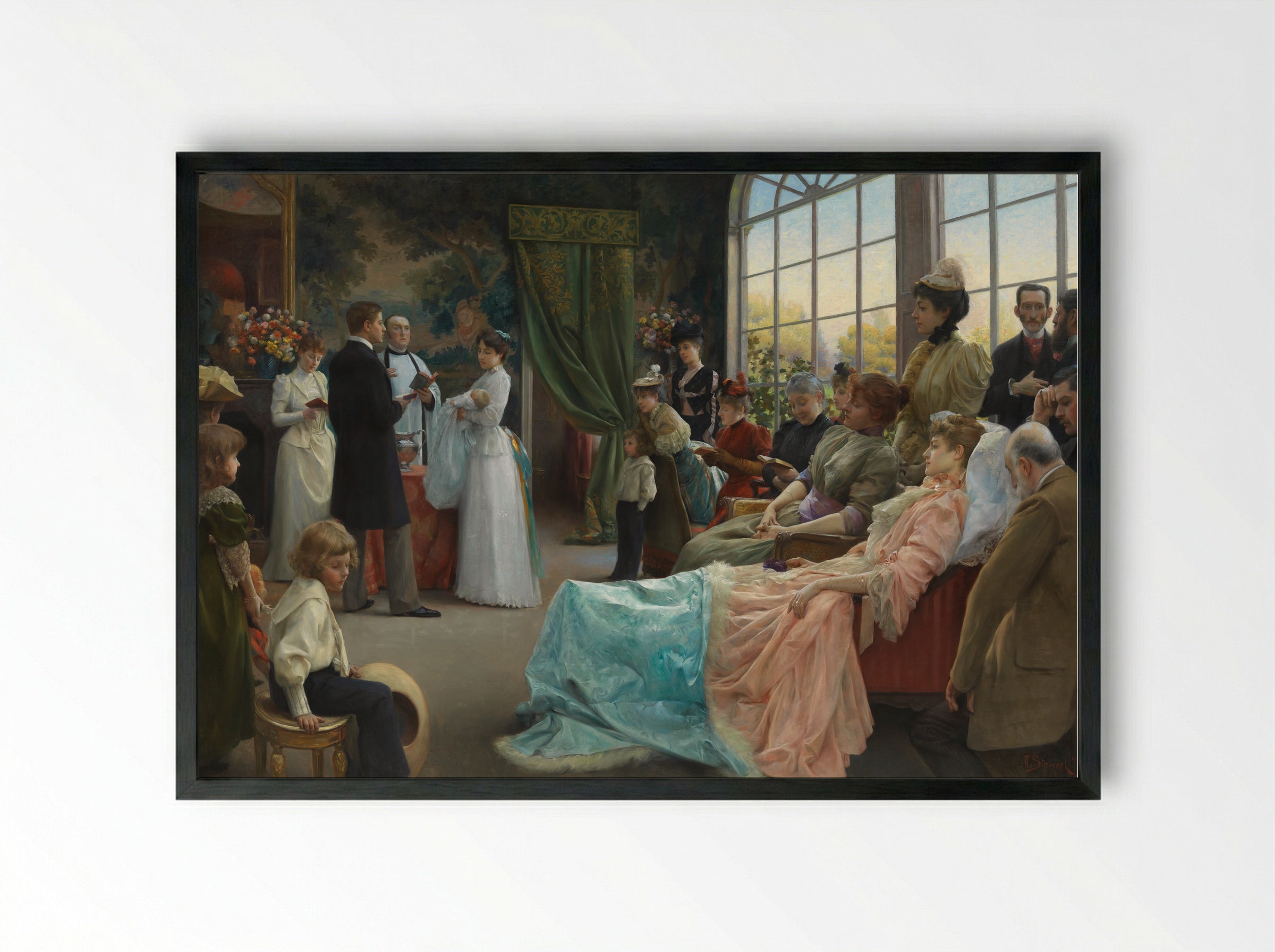The Baptism - Julius LeBlanc Stewart - Framed Print Black