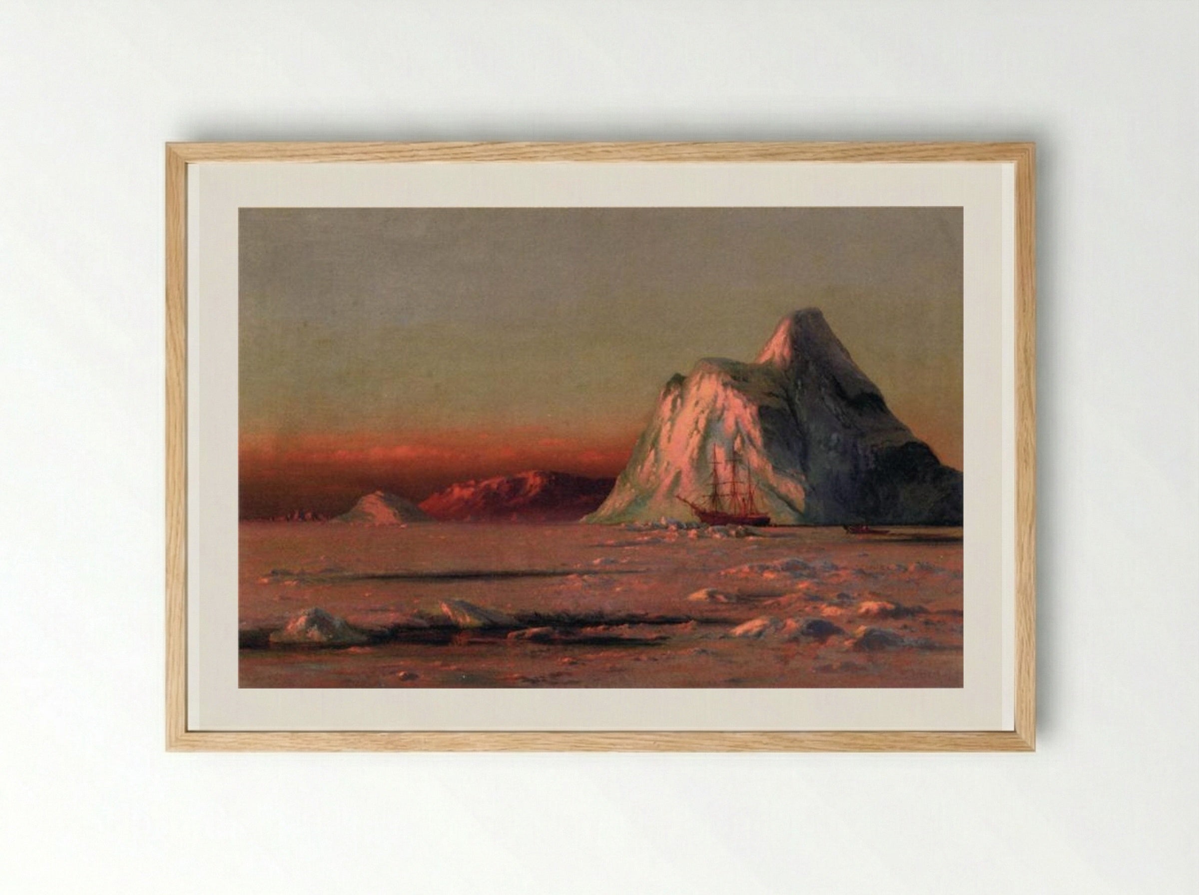 The Bark 'Panther' Under the Midnight Sun - William Bradford - Framed Print Wood