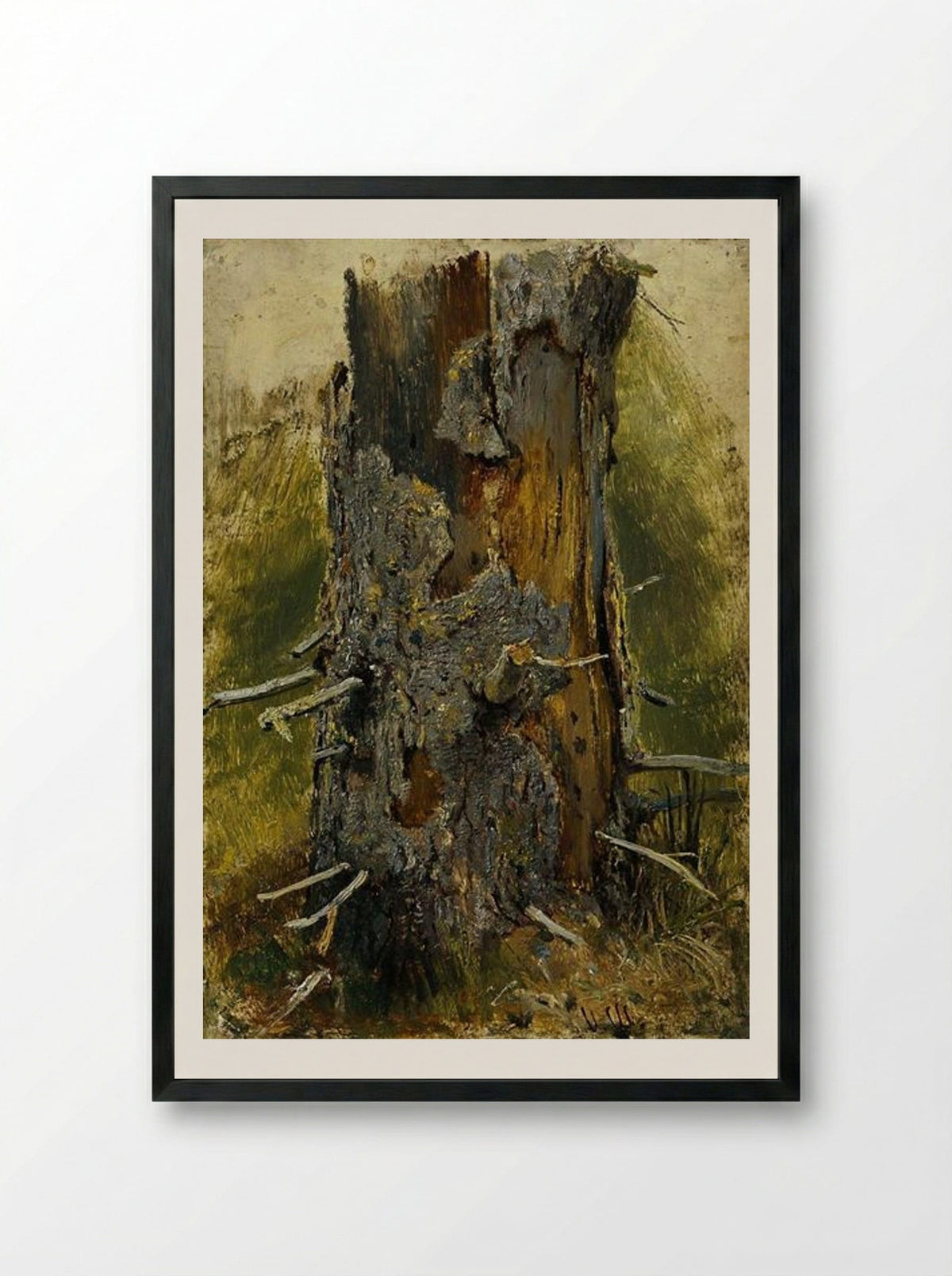 The Bark on the Dry Trunk - Ivan Shishkin - Framed Print Black