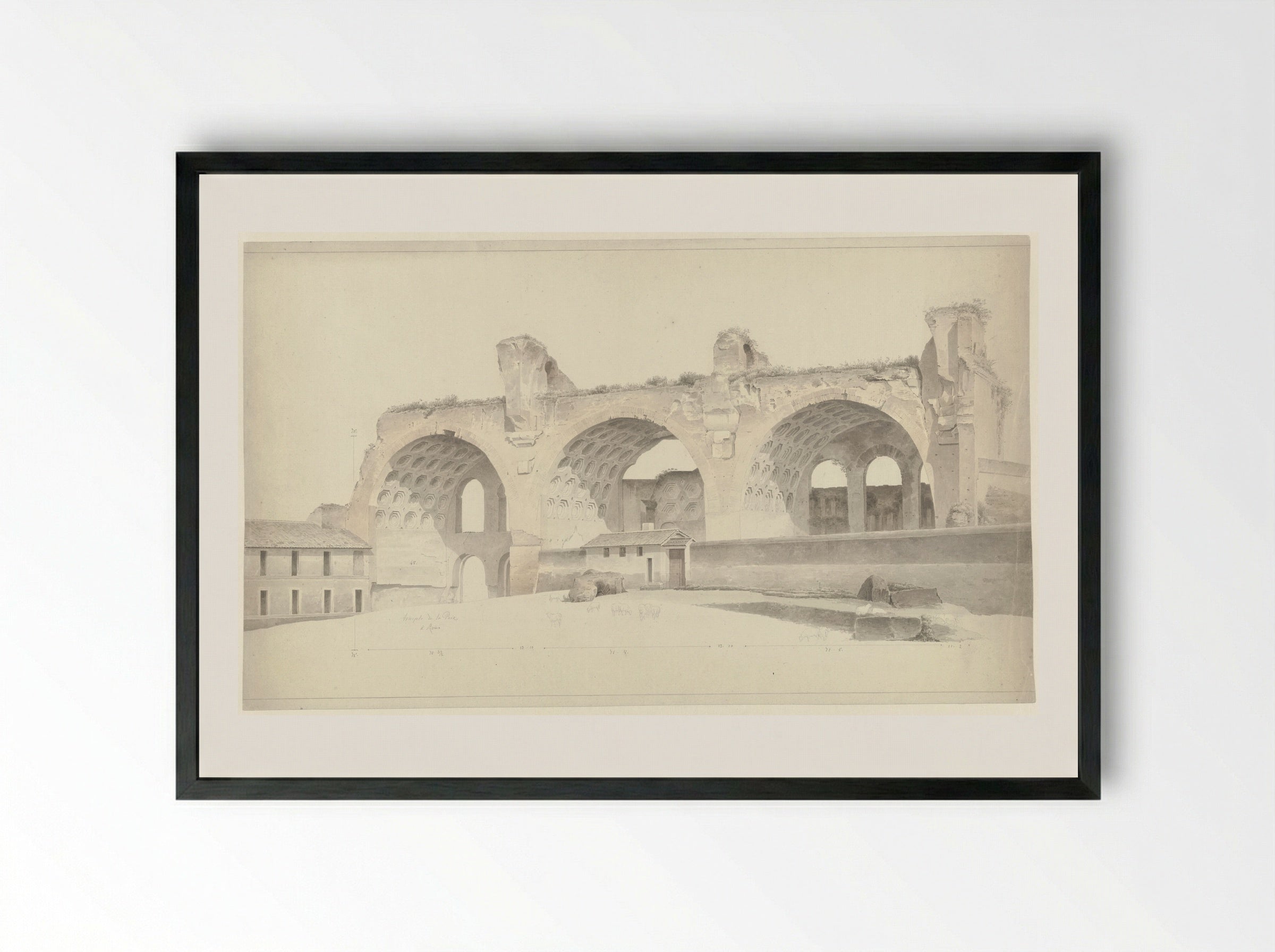 The Basilica of Maxentius and Constantine in Rome - Josephus Augustus Knip - Framed Print Black