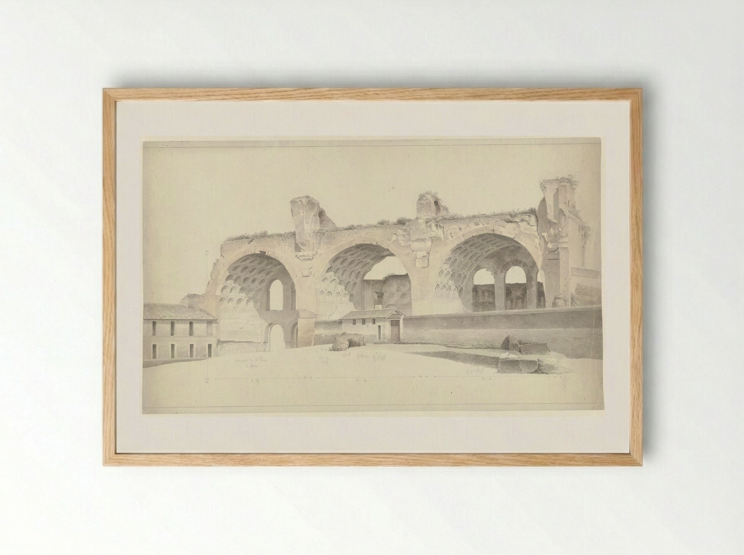 The Basilica of Maxentius and Constantine in Rome - Josephus Augustus Knip - Framed Print Wood