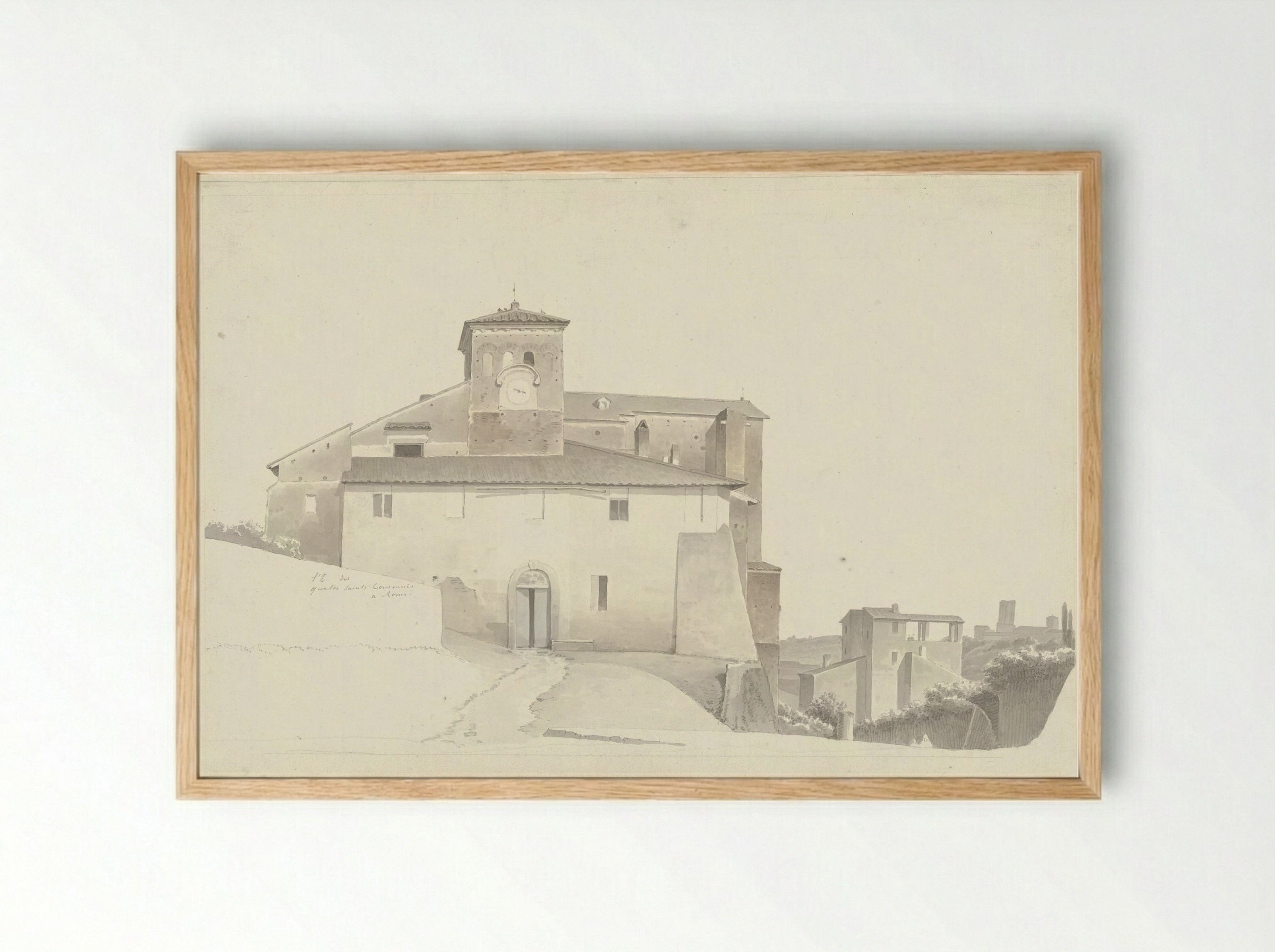 The Basilica of the Santi Quattro Coronati in Rome - Josephus Augustus Knip - Framed Print Wood