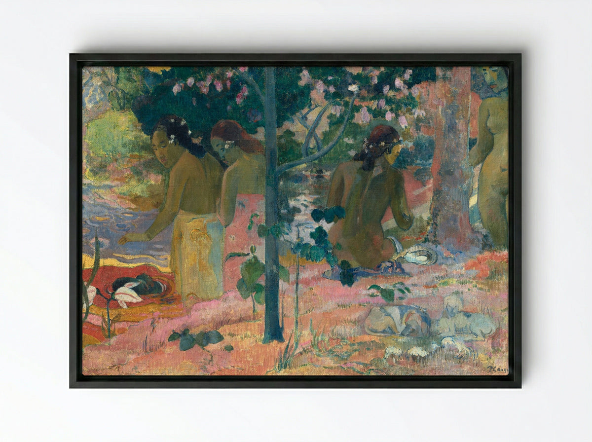 The Bathers - Paul Gauguin - Framed Canvas Black