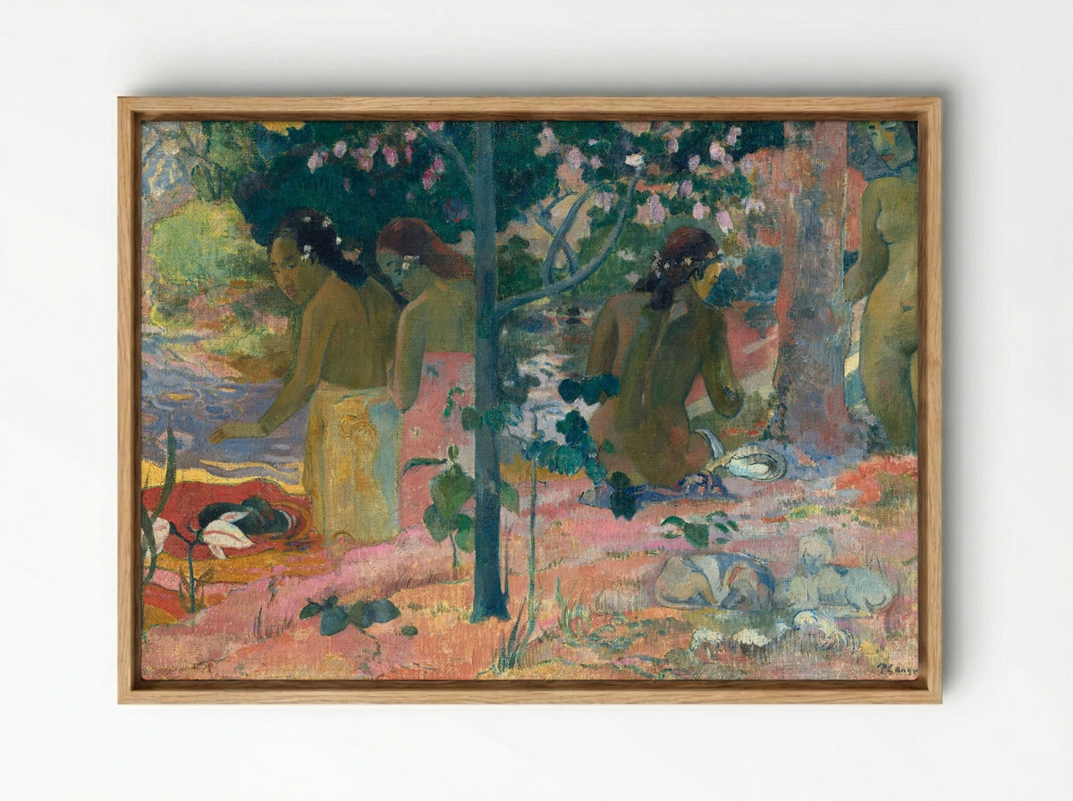 The Bathers - Paul Gauguin - Framed Canvas Wood