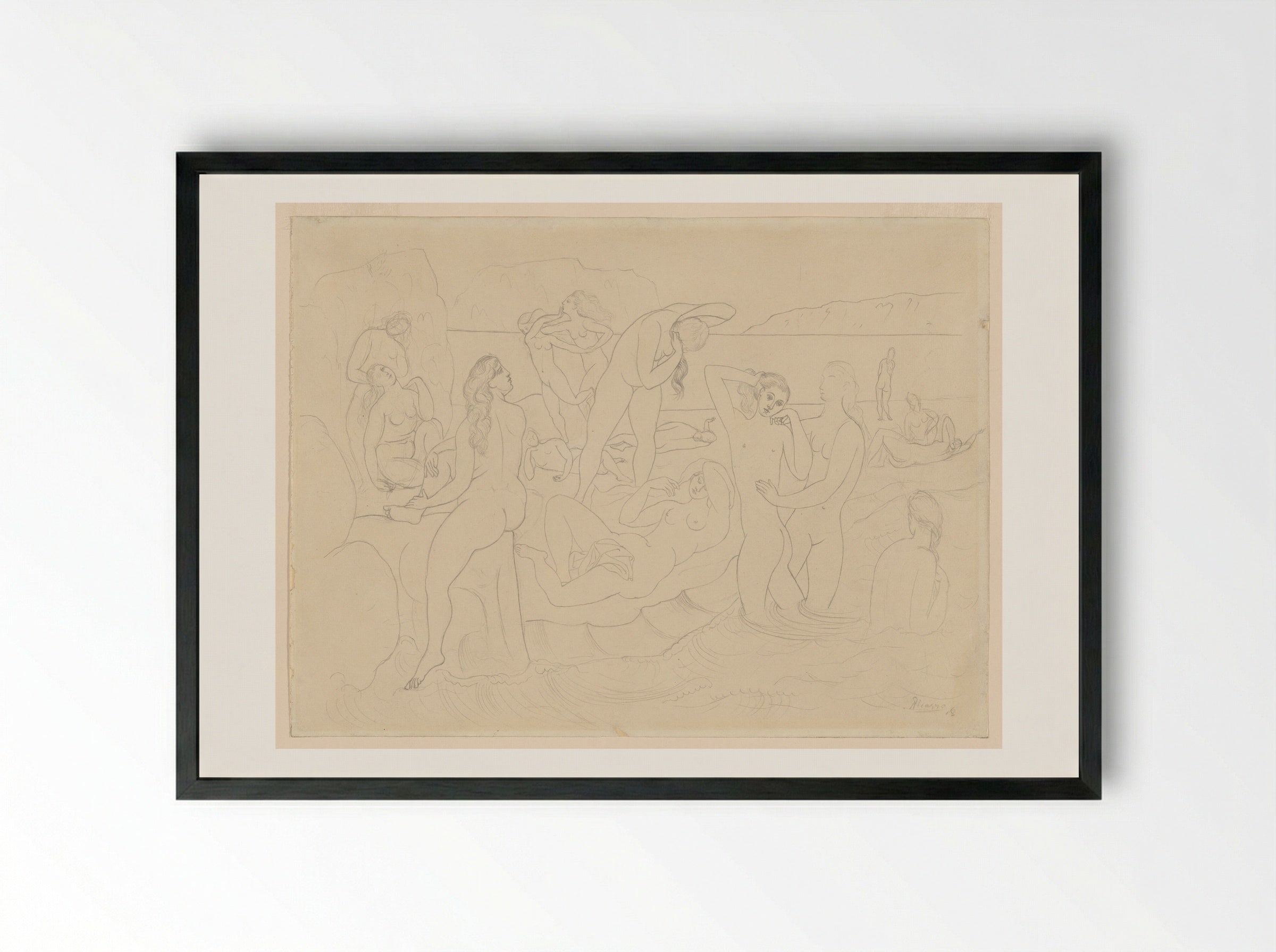 The Bathers - Pablo Picasso - Framed Print Black