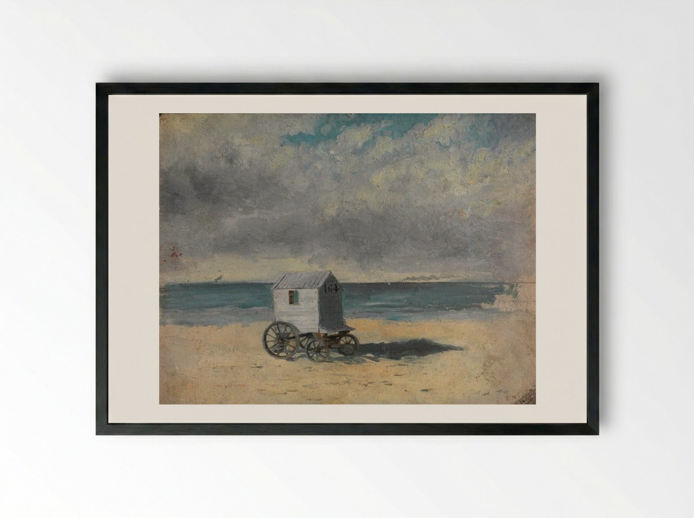 The Bathing Hut - James Ensor - Framed Print Black