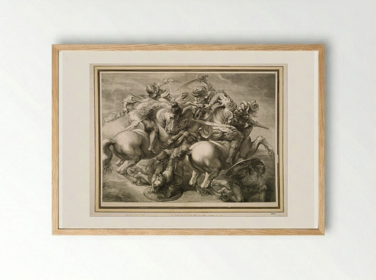 The Battle of Anghiari - Gérard Edelinck - Framed Print Wood