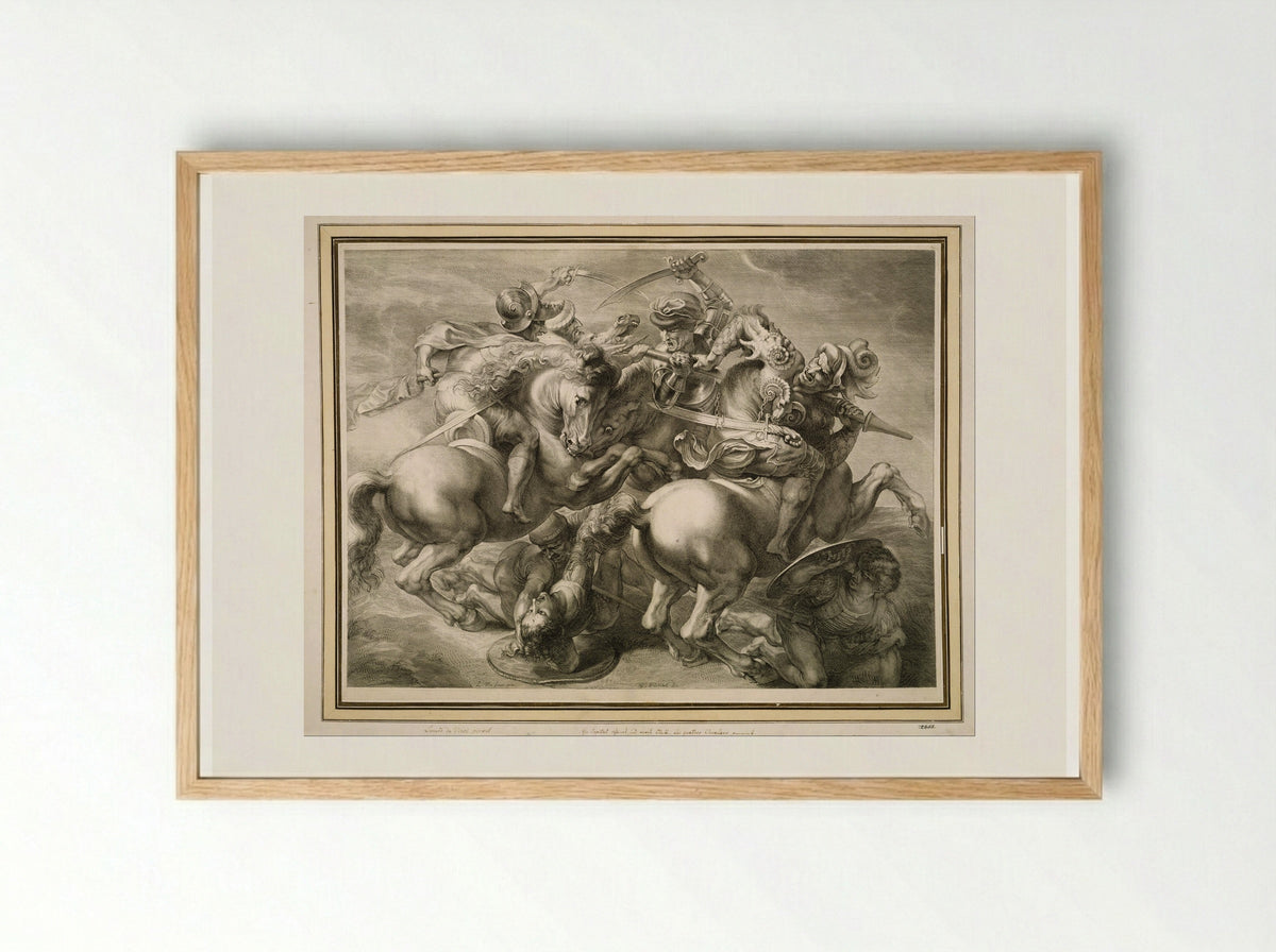The Battle of Anghiari - Gérard Edelinck - Framed Print Wood