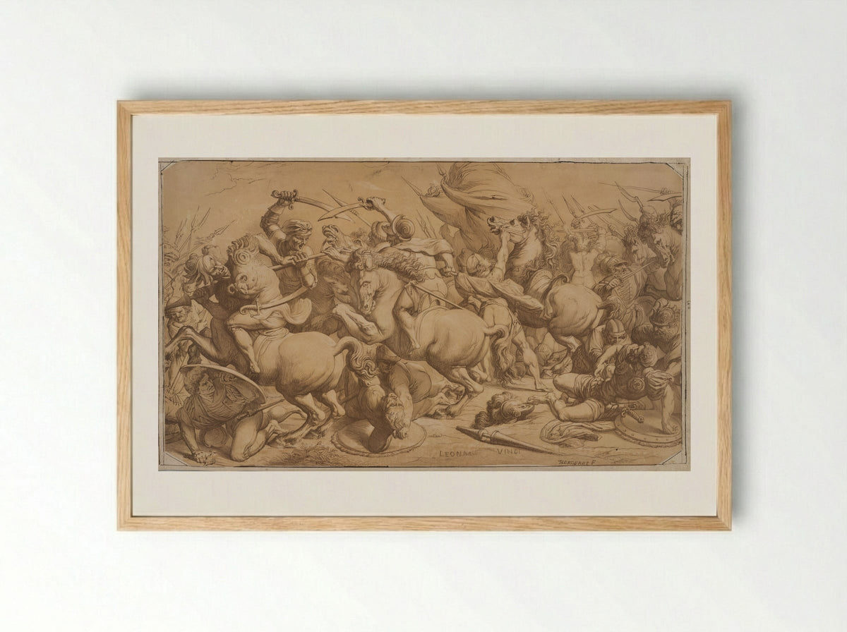 The Battle of Anghiari - Pierre-Nolasque Bergeret - Framed Print Wood