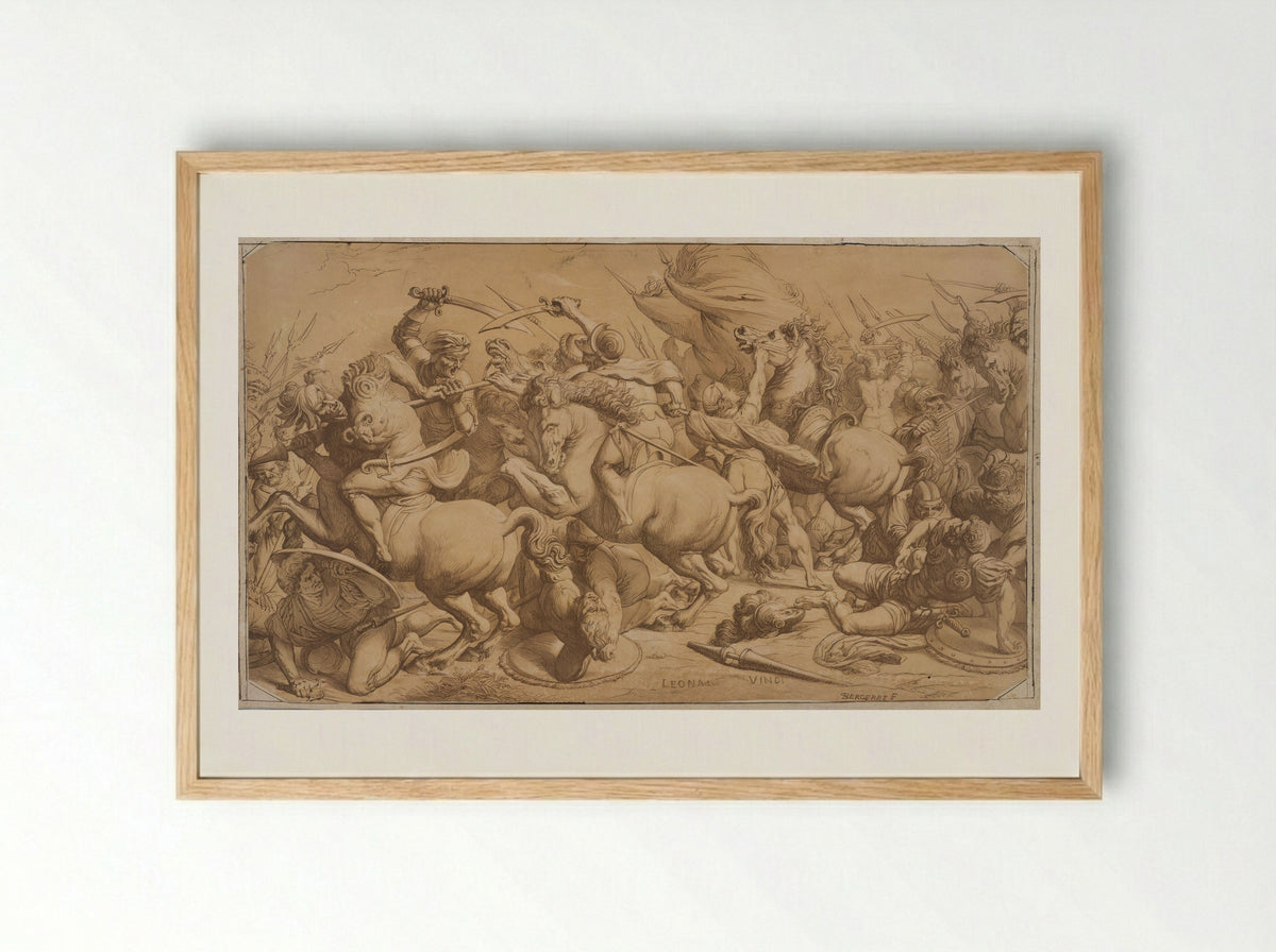 The Battle of Anghiari - Pierre-Nolasque Bergeret - Framed Print Wood