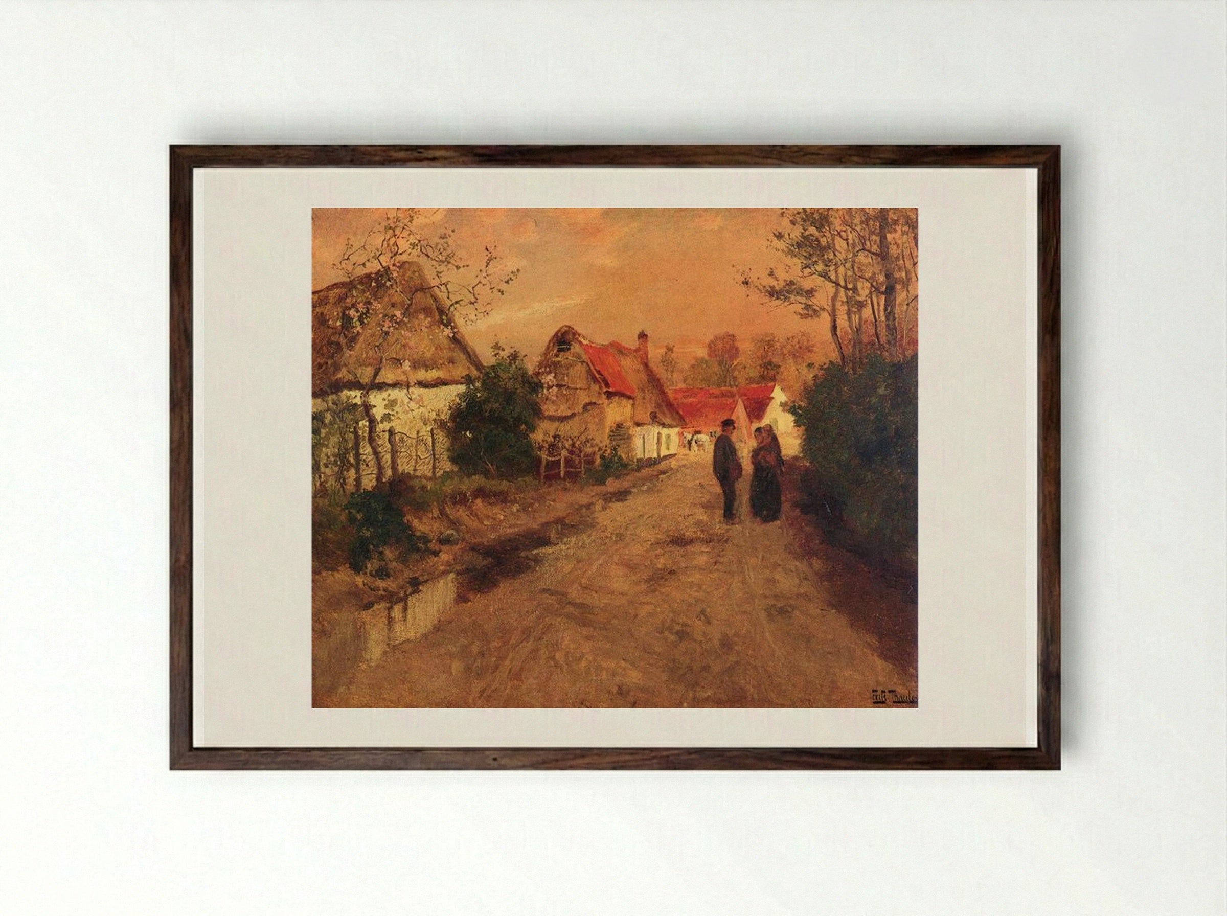 The Battle of Arques, Normandy - Frits Thaulow - Framed Print Dark Wood