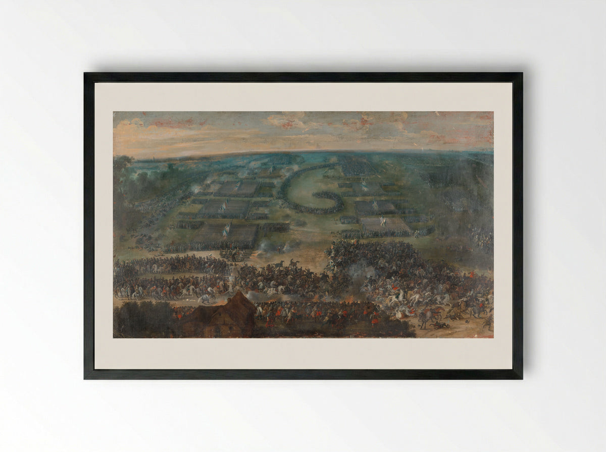 The Battle of Fleurus - Peeter Snayers - Framed Print Black