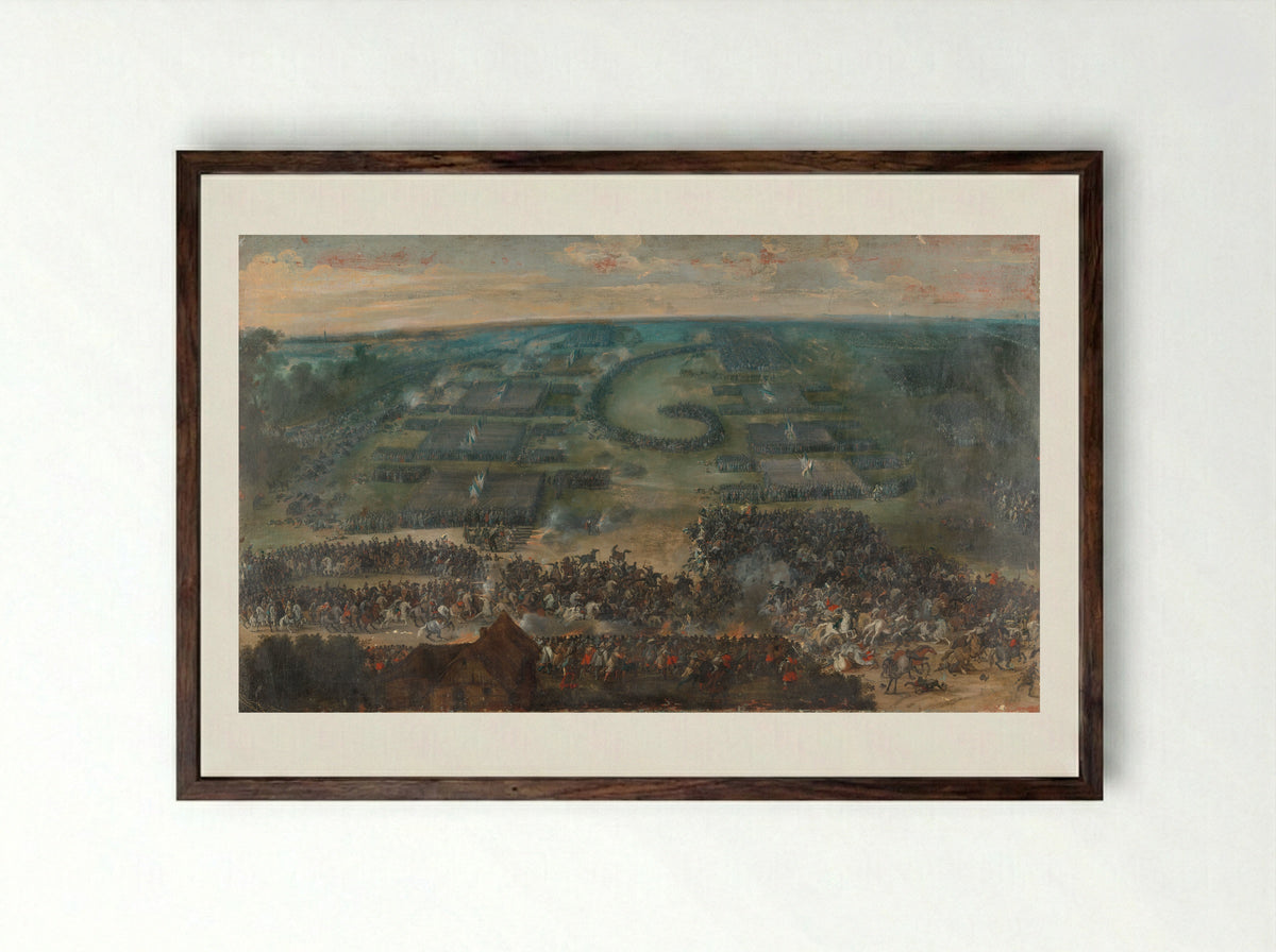 The Battle of Fleurus - Peeter Snayers - Framed Print Dark Wood