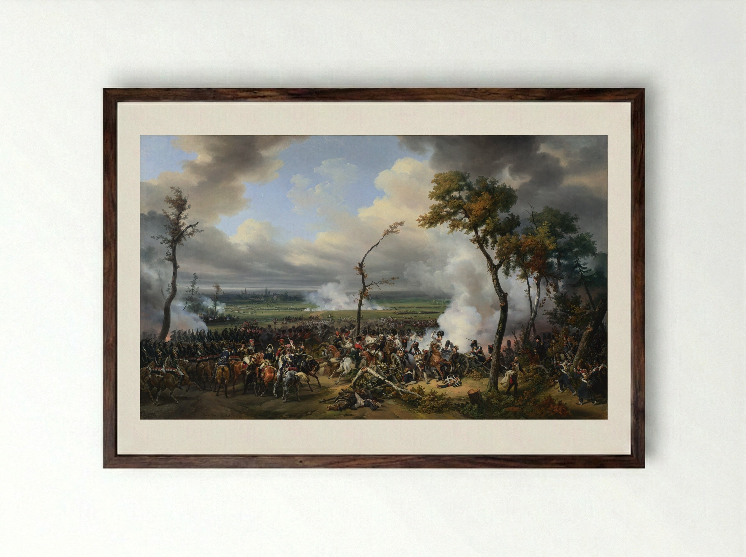The Battle of Hanau - Horace Vernet - Framed Print Dark Wood