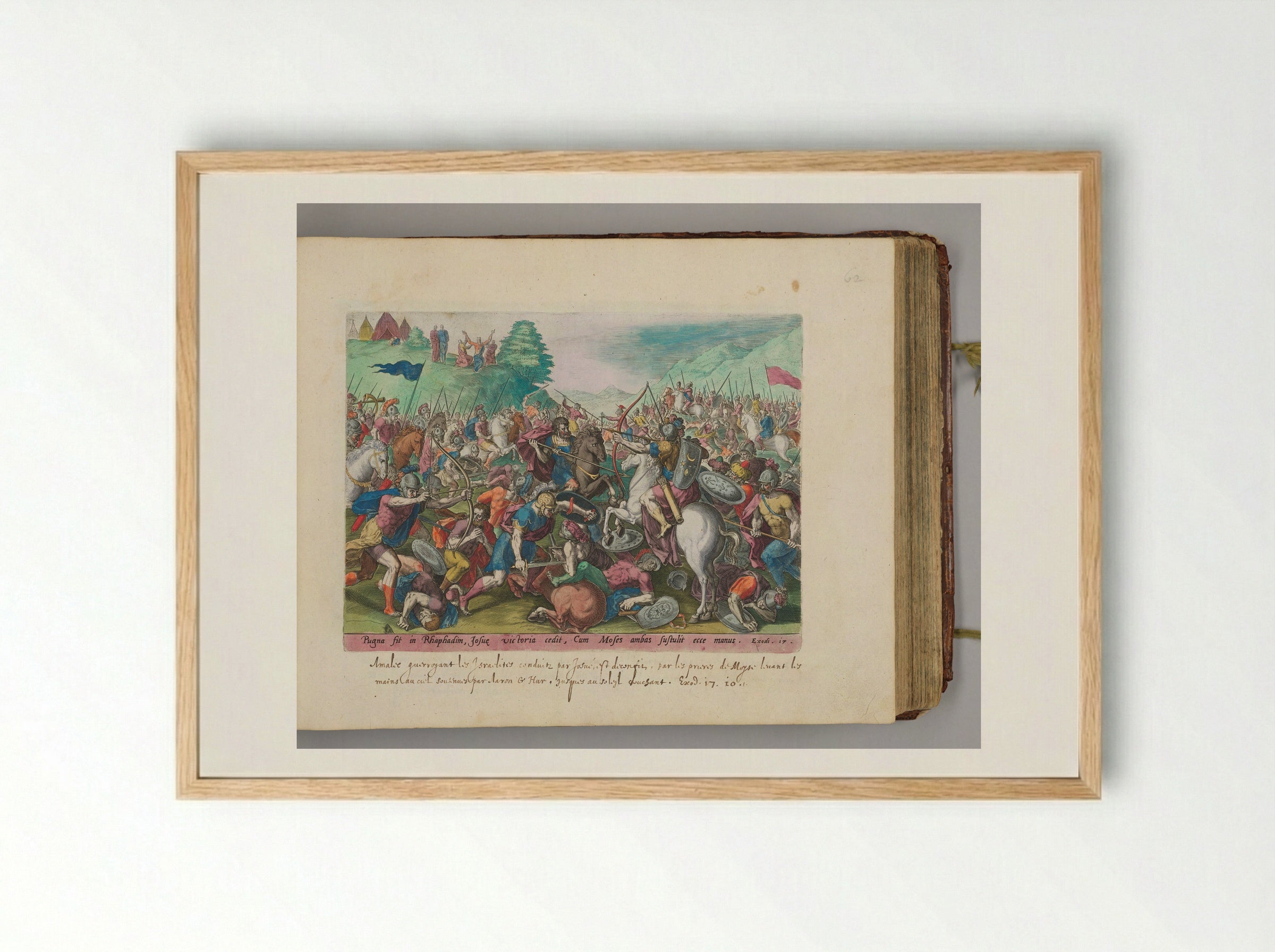 The Battle of Joshua against the Amalekites - Johann Sadeler I - Framed Print Wood