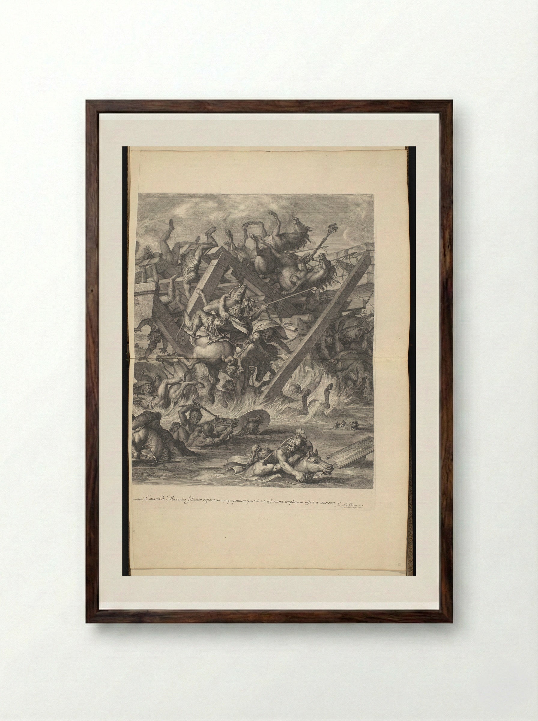 The Battle of the Milvian Bridge - Gérard Audran - Framed Print Dark Wood