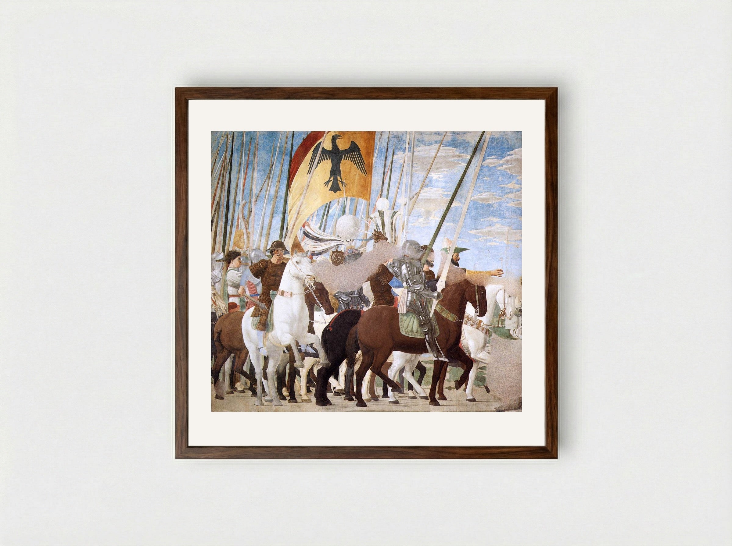 The Battle of the Milvian Bridge - Piero della Francesca - Framed Print Dark Wood