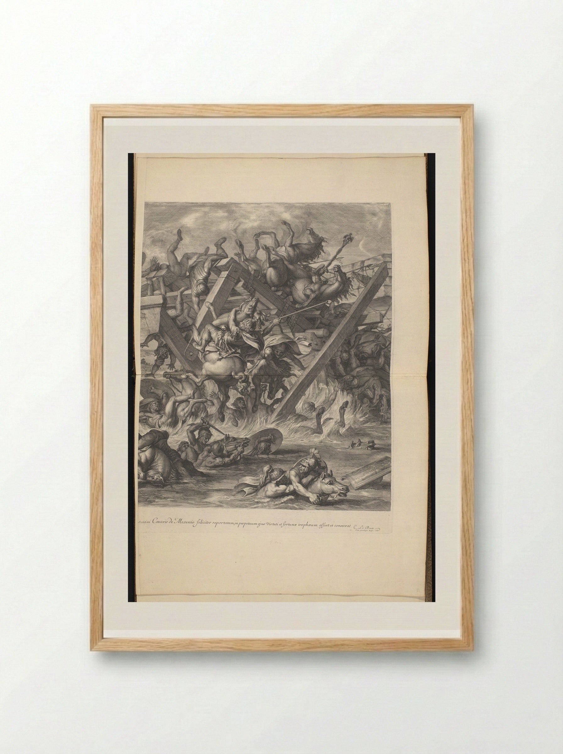 The Battle of the Milvian Bridge - Gérard Audran - Framed Print Wood