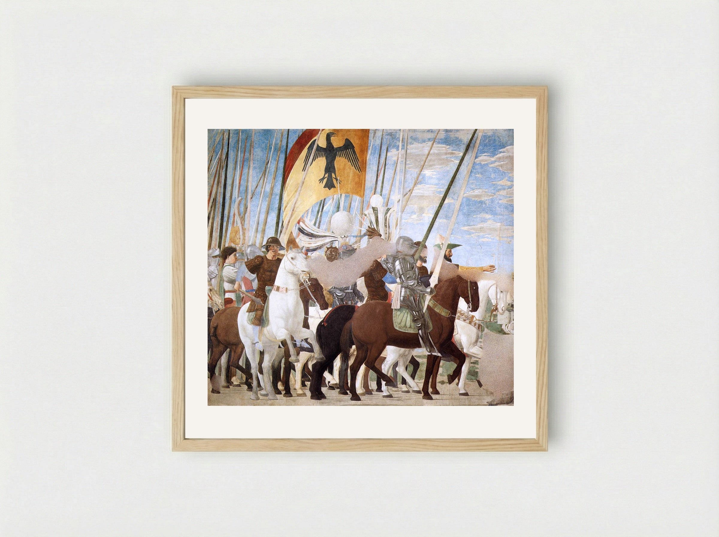 The Battle of the Milvian Bridge - Piero della Francesca - Framed Print Wood